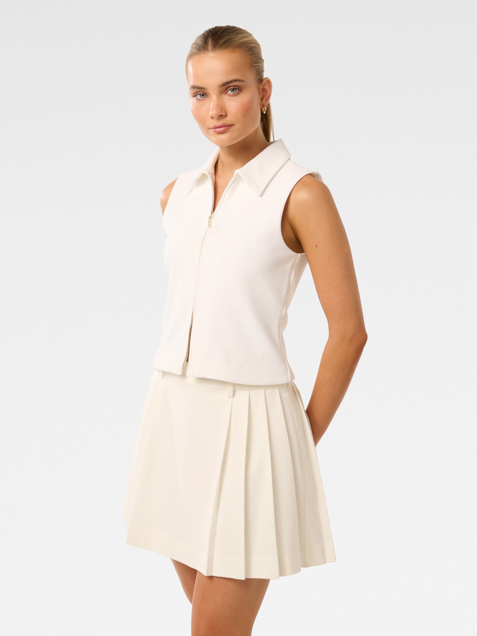 Vienna Zip Detail Collar Top