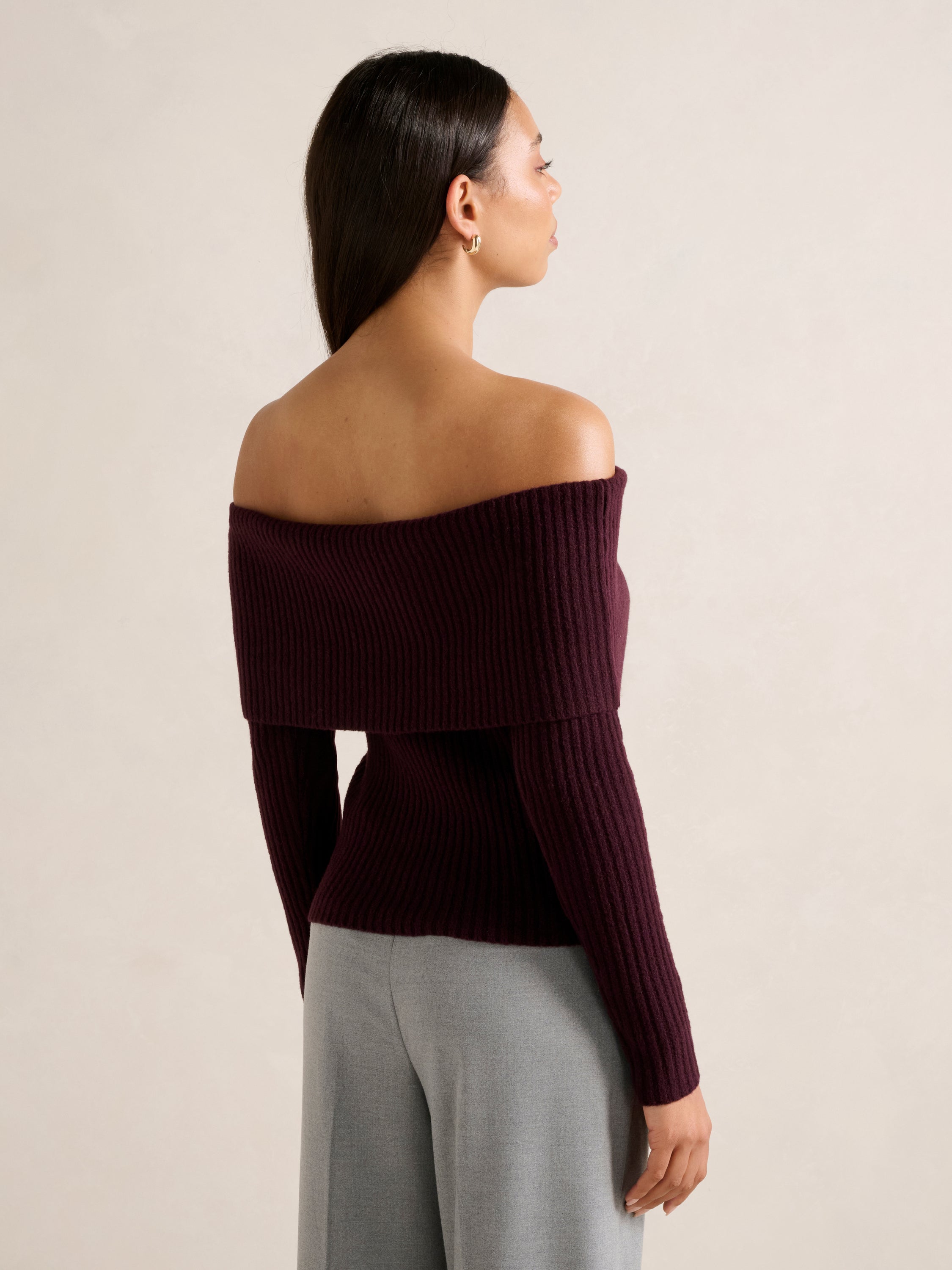 Ashley Ribbed Knit Bardot