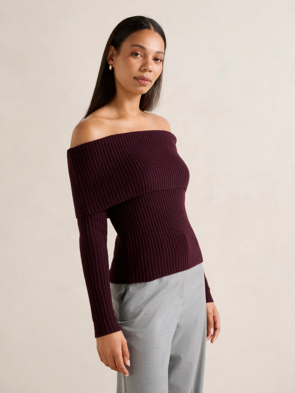 Ashley Ribbed Knit Bardot