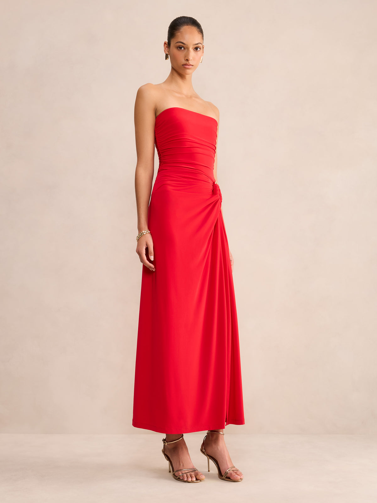 Keely Strapless Jersey Maxi