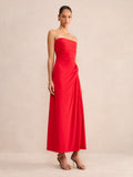 Keely Strapless Jersey Maxi