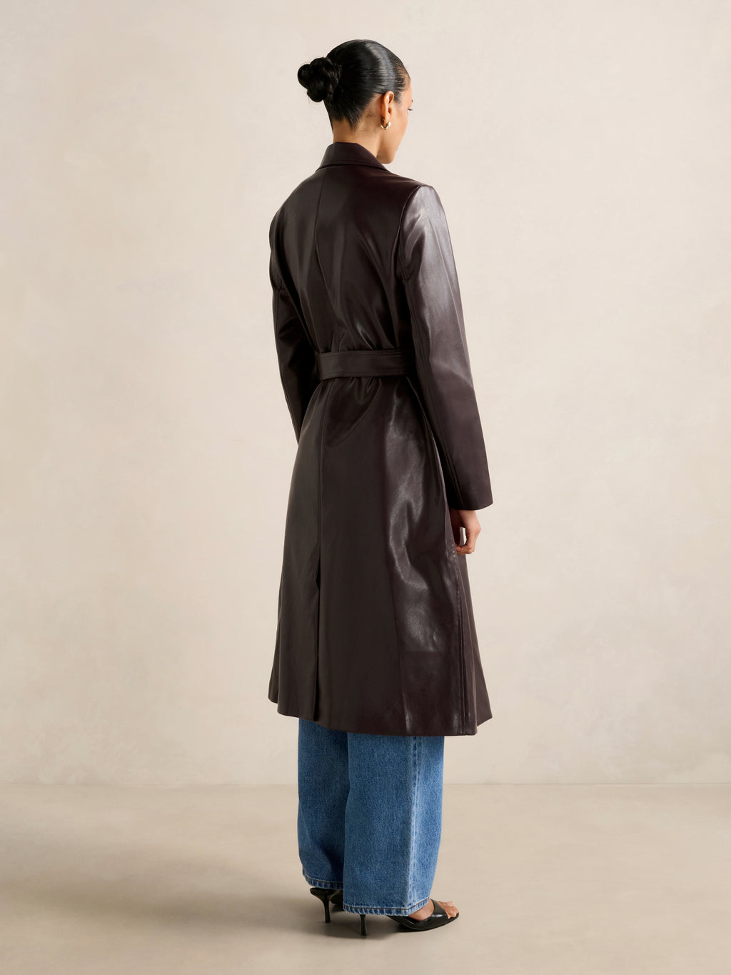 Gabbi Petite Vegan Leather Trench