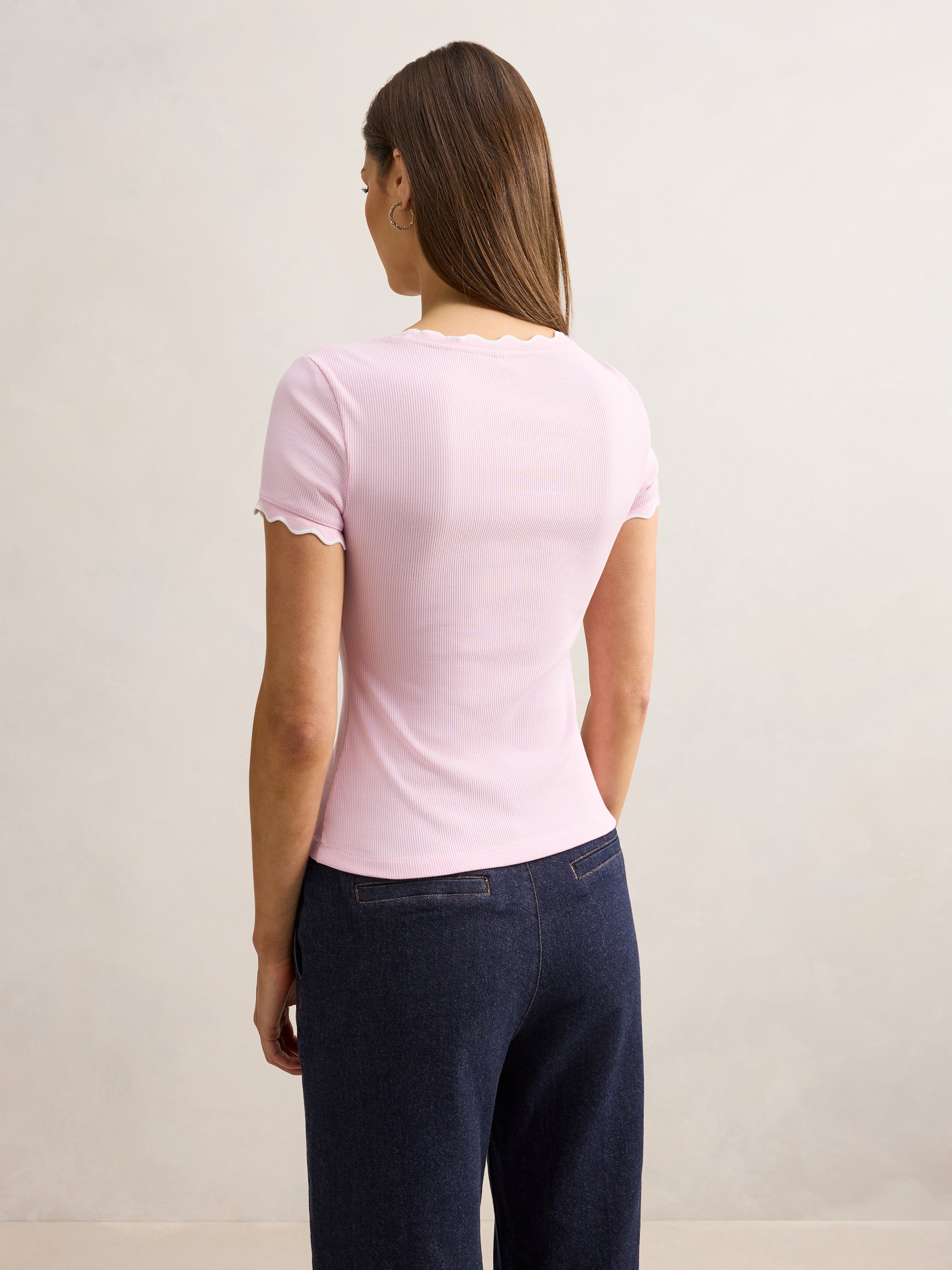 Rebecca Scallop Trim Tee