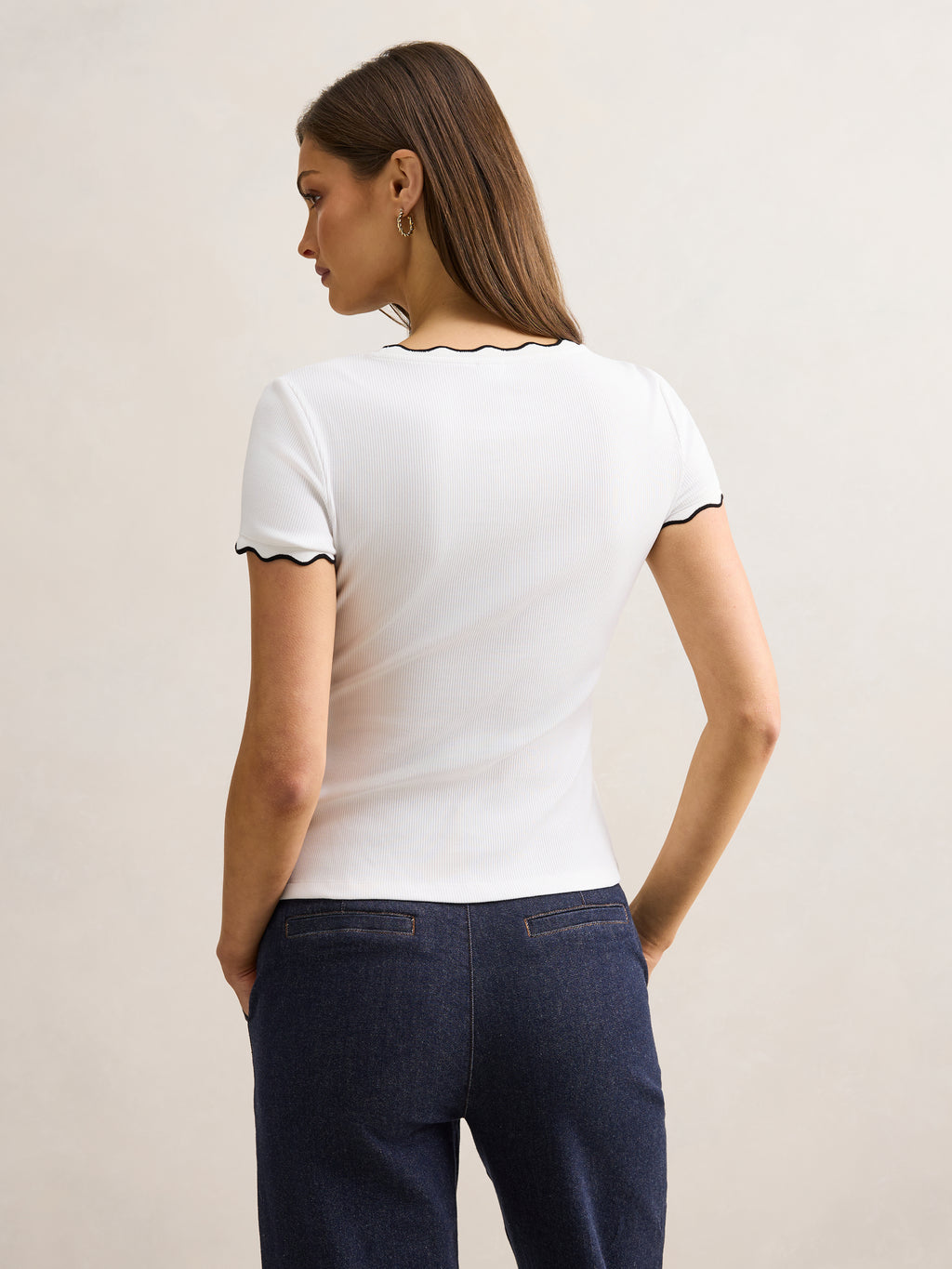 Rebecca Scallop Trim Tee