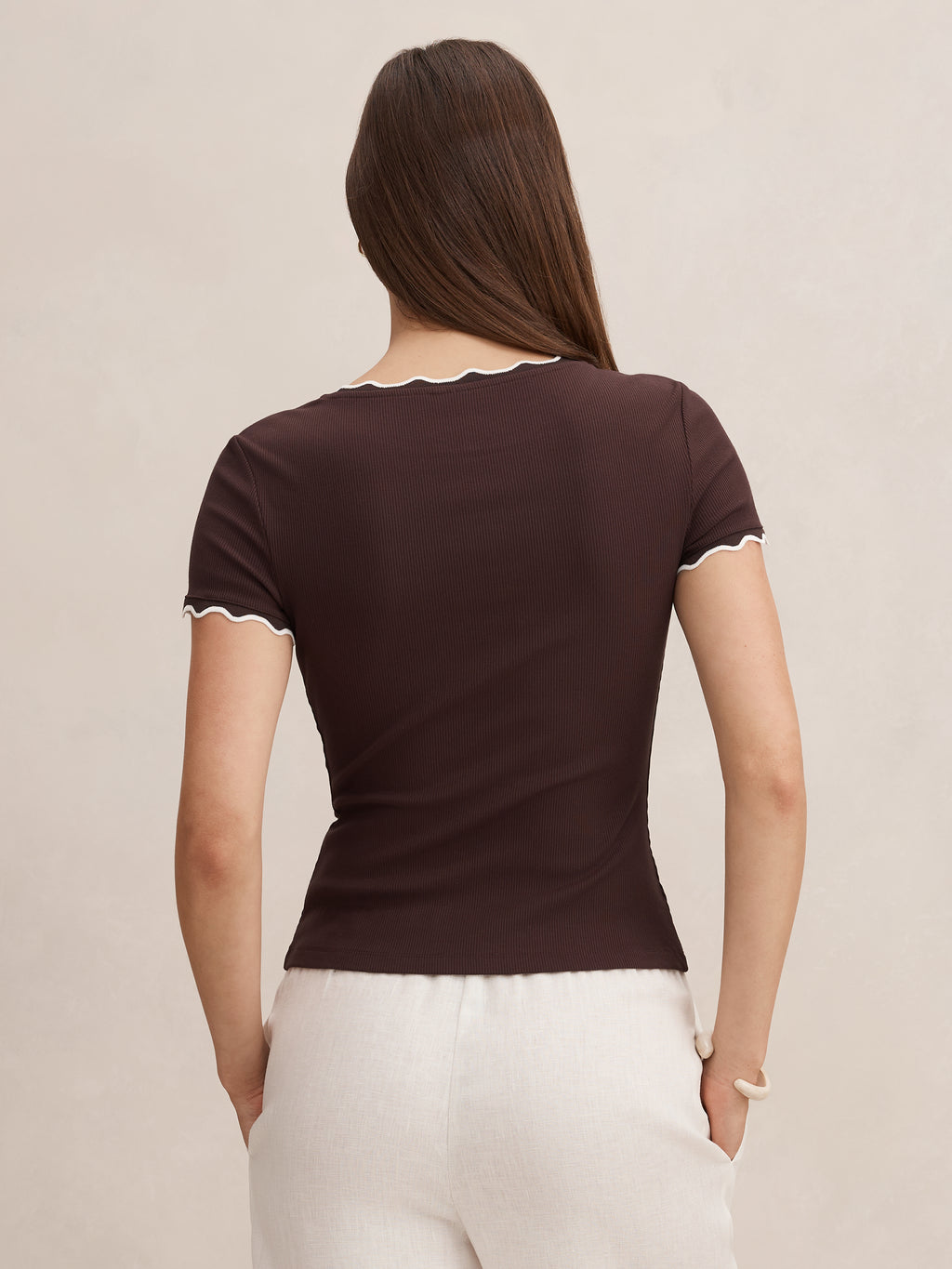 Rebecca Scallop Trim Tee