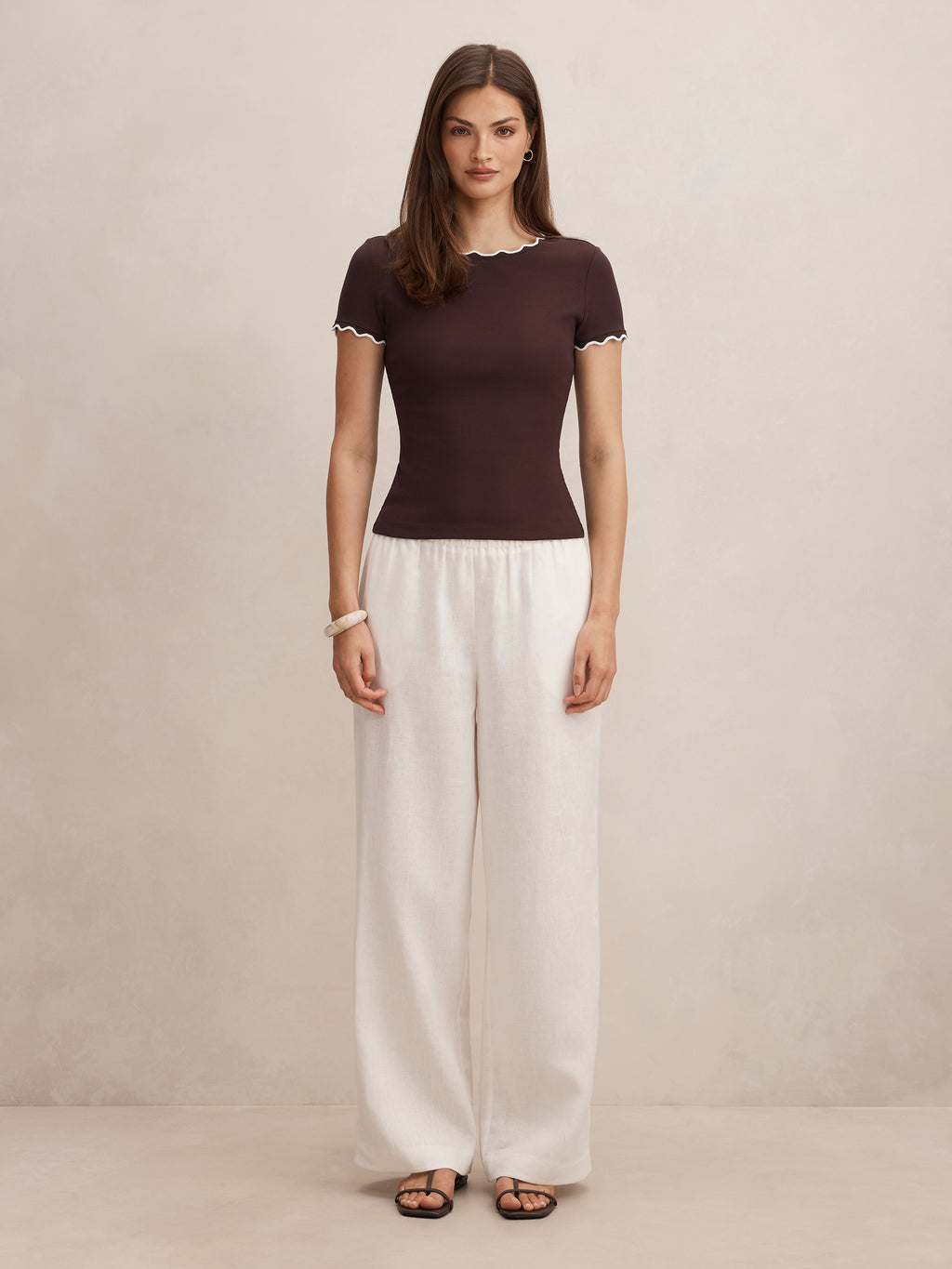 Rebecca Scallop Trim Tee