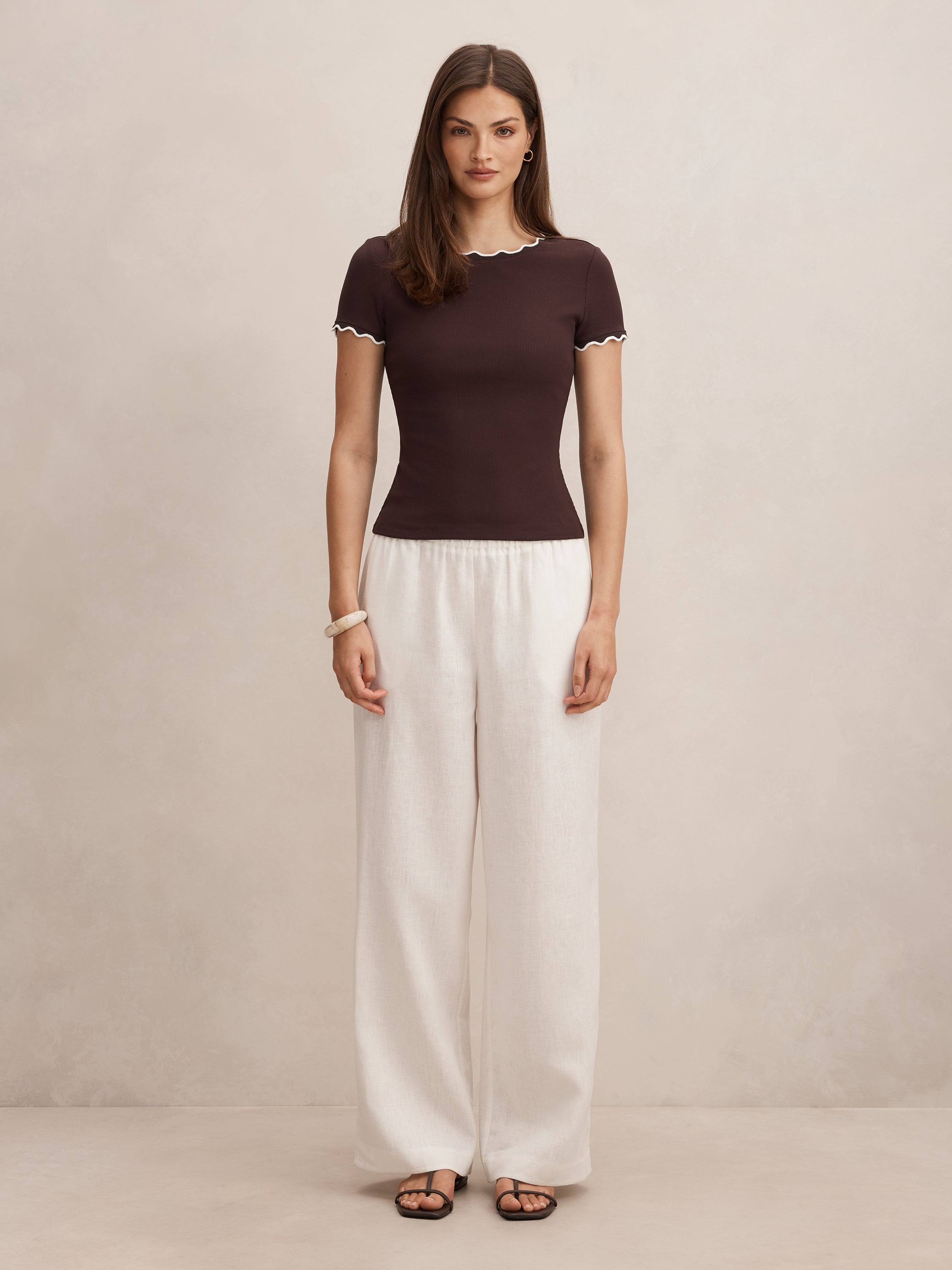 Rebecca Scallop Trim Tee