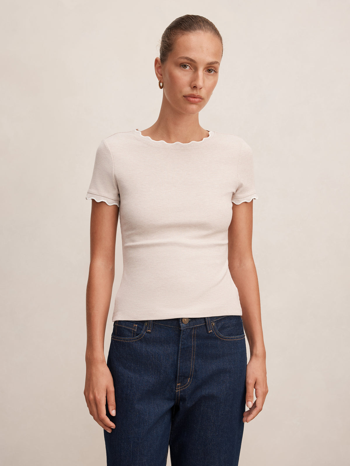 Rebecca Scallop Trim Tee