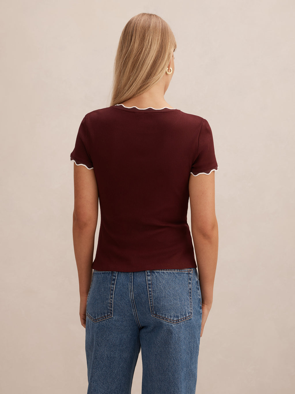 Rebecca Scallop Trim Tee