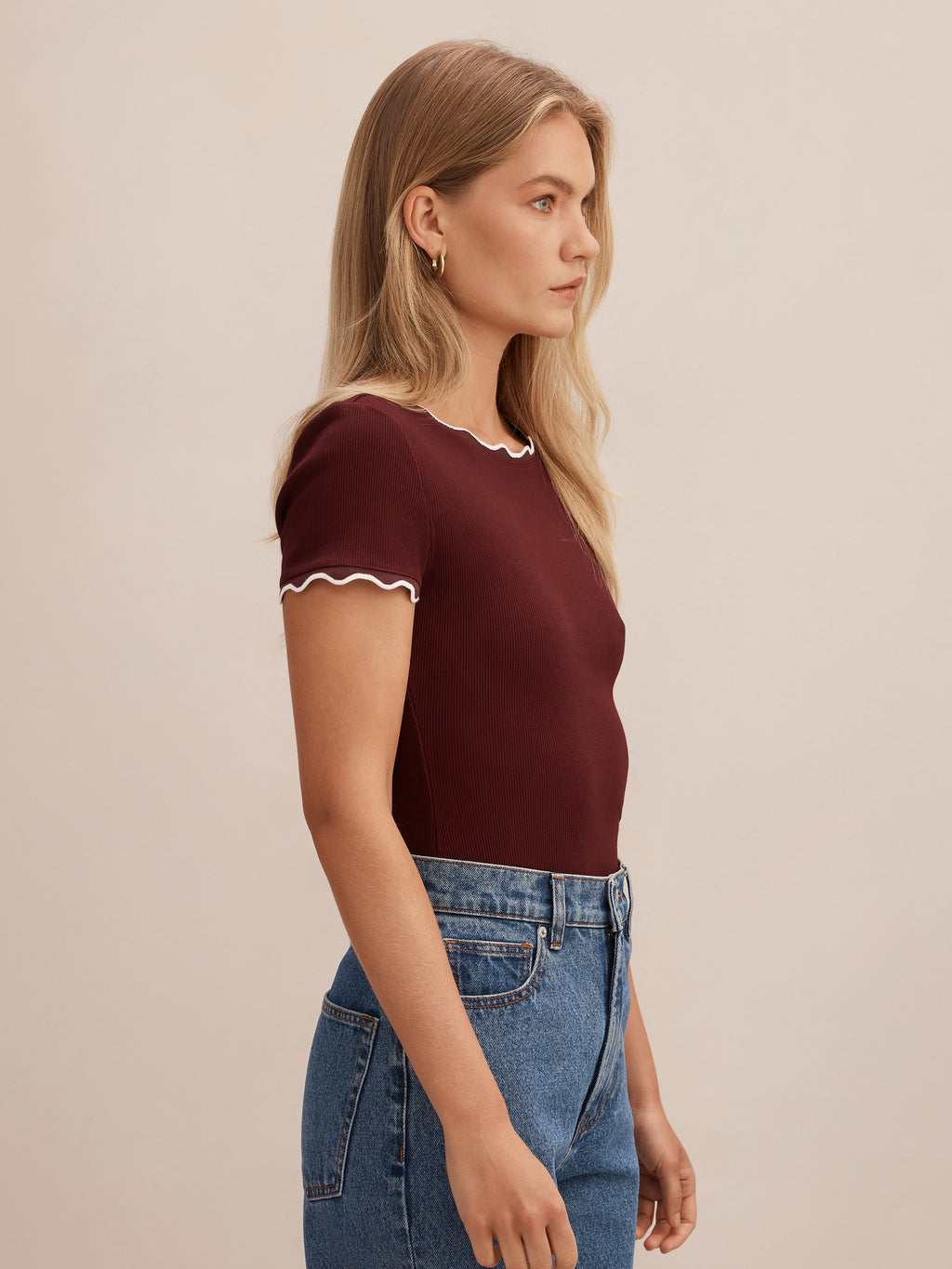 Rebecca Scallop Trim Tee