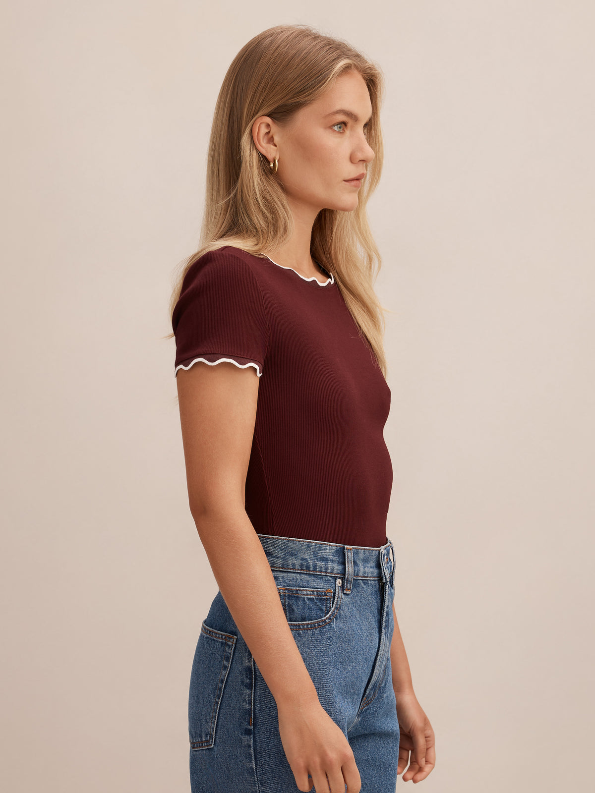 Rebecca Scallop Trim Tee