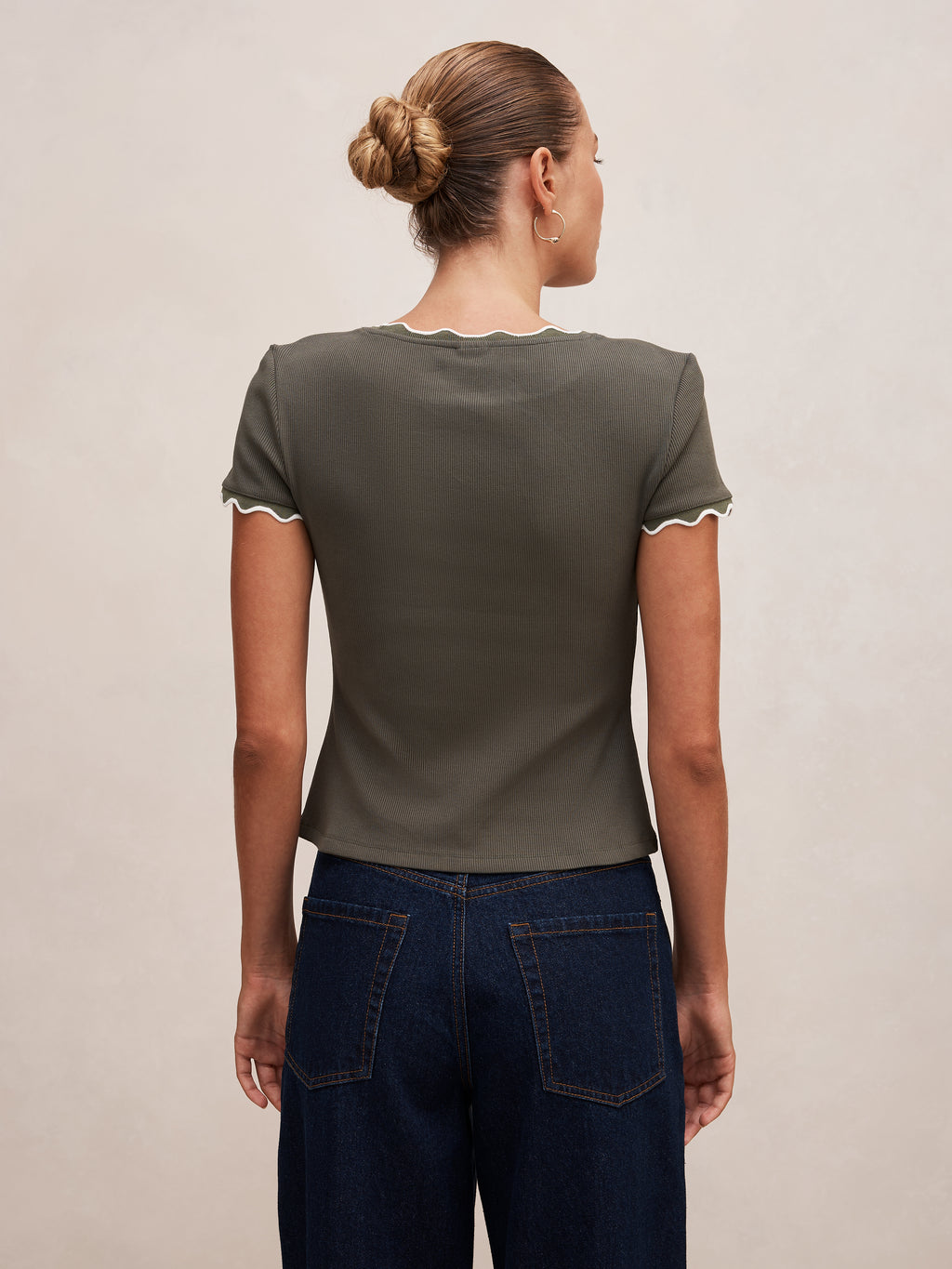 Rebecca Scallop Trim Tee