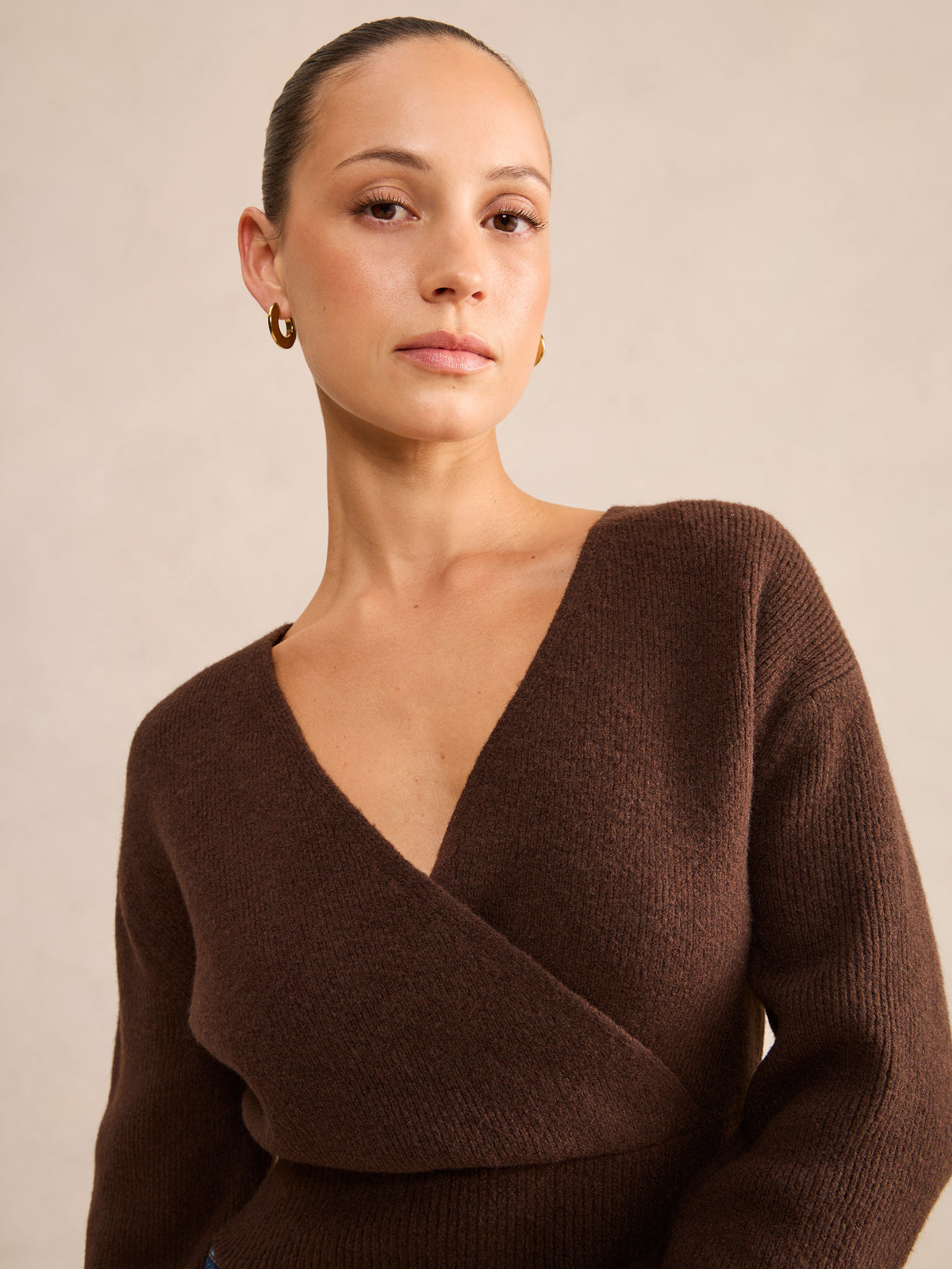Sloane Petite Wrap Knit Sweater