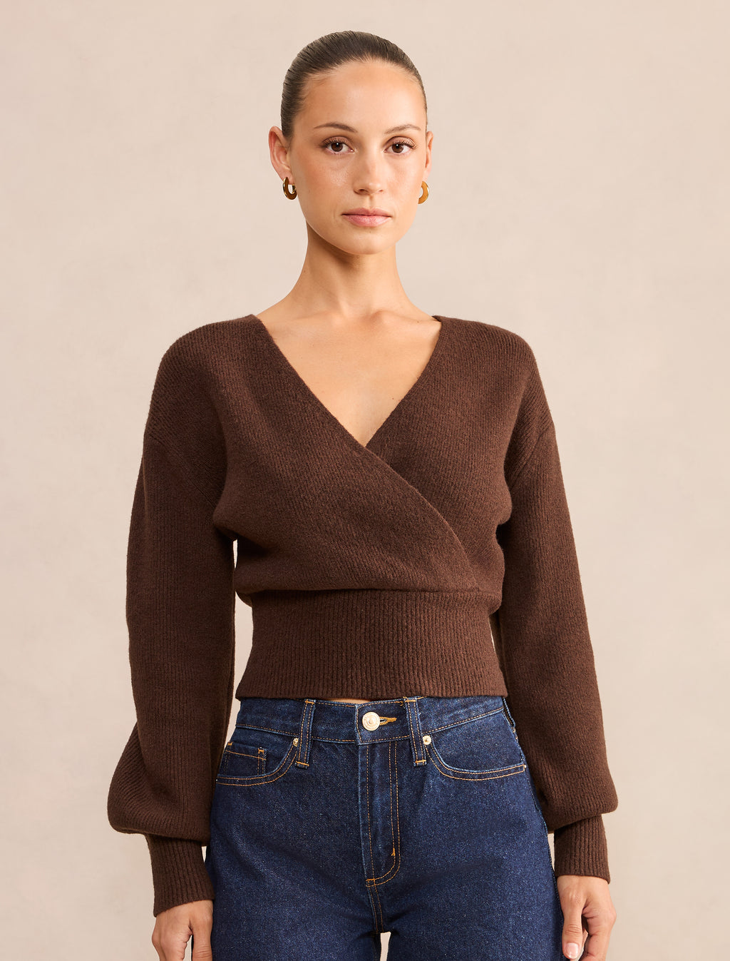 Sloane Petite Wrap Knit Sweater