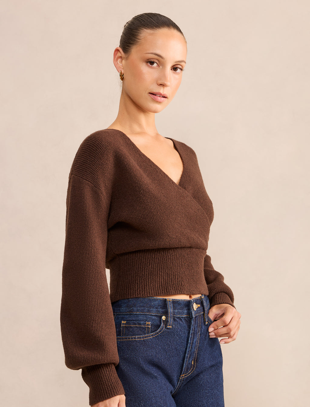 Sloane Petite Wrap Knit Sweater