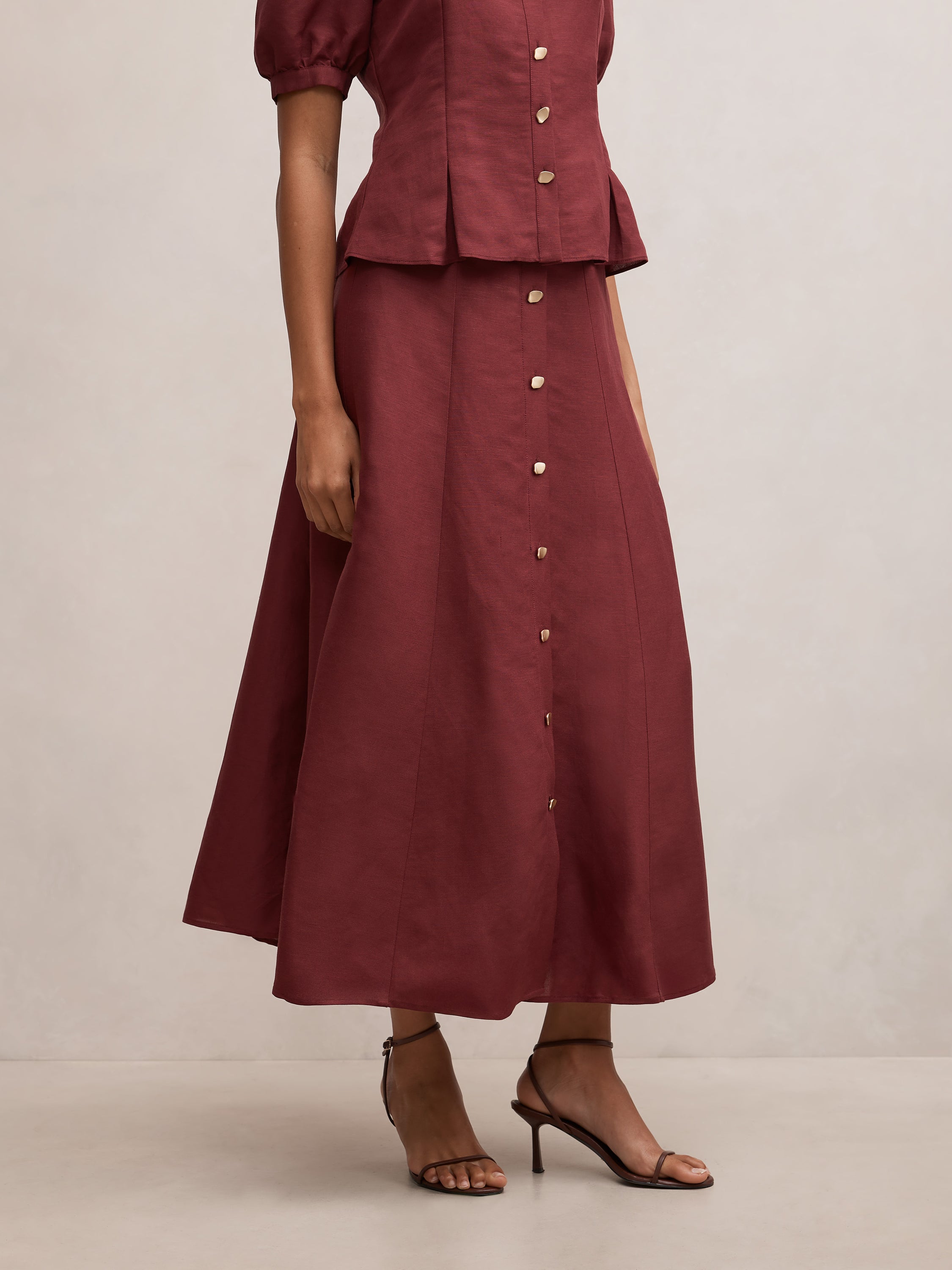 Foster Button Maxi Skirt