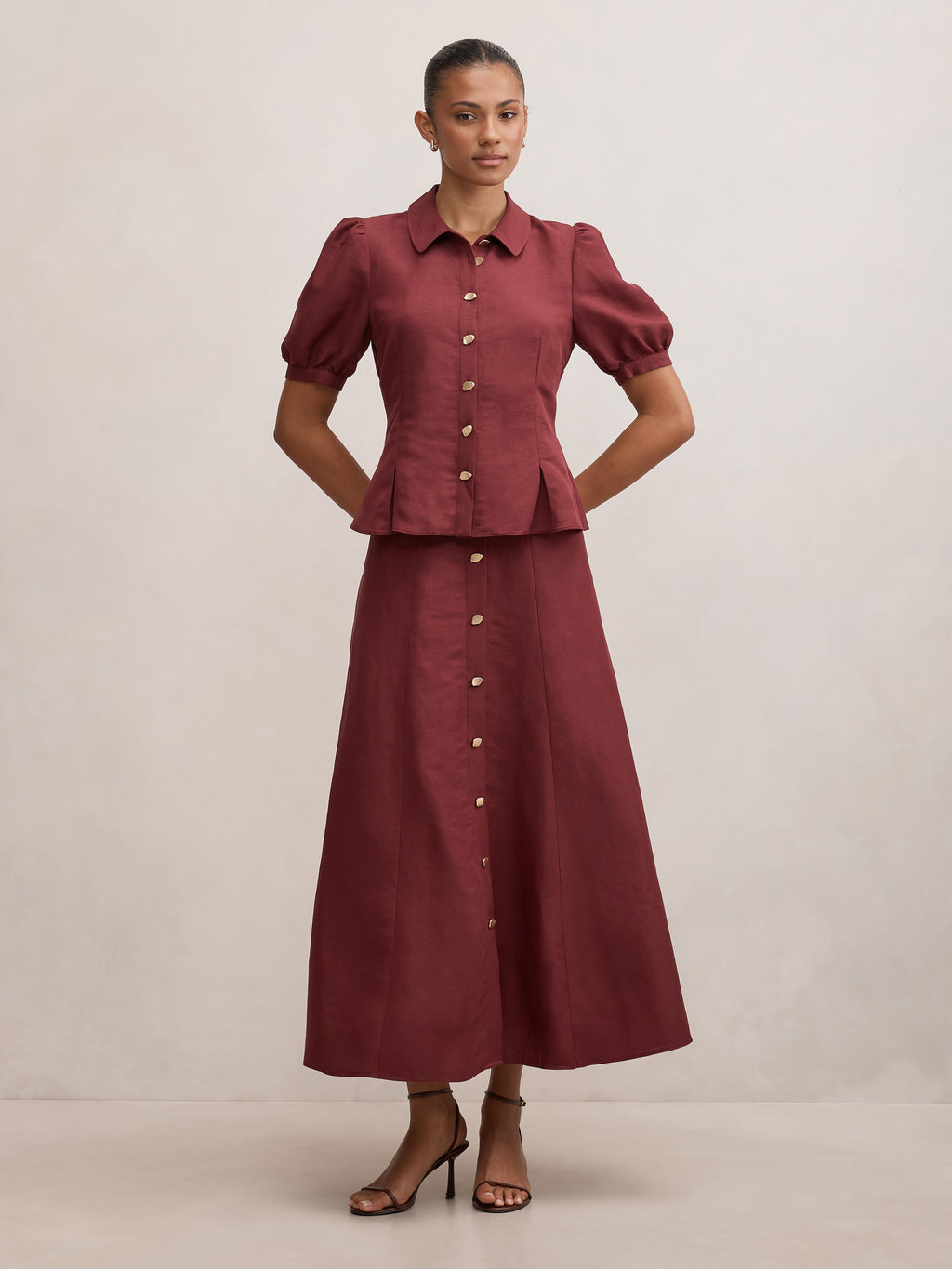 Foster Button Maxi Skirt