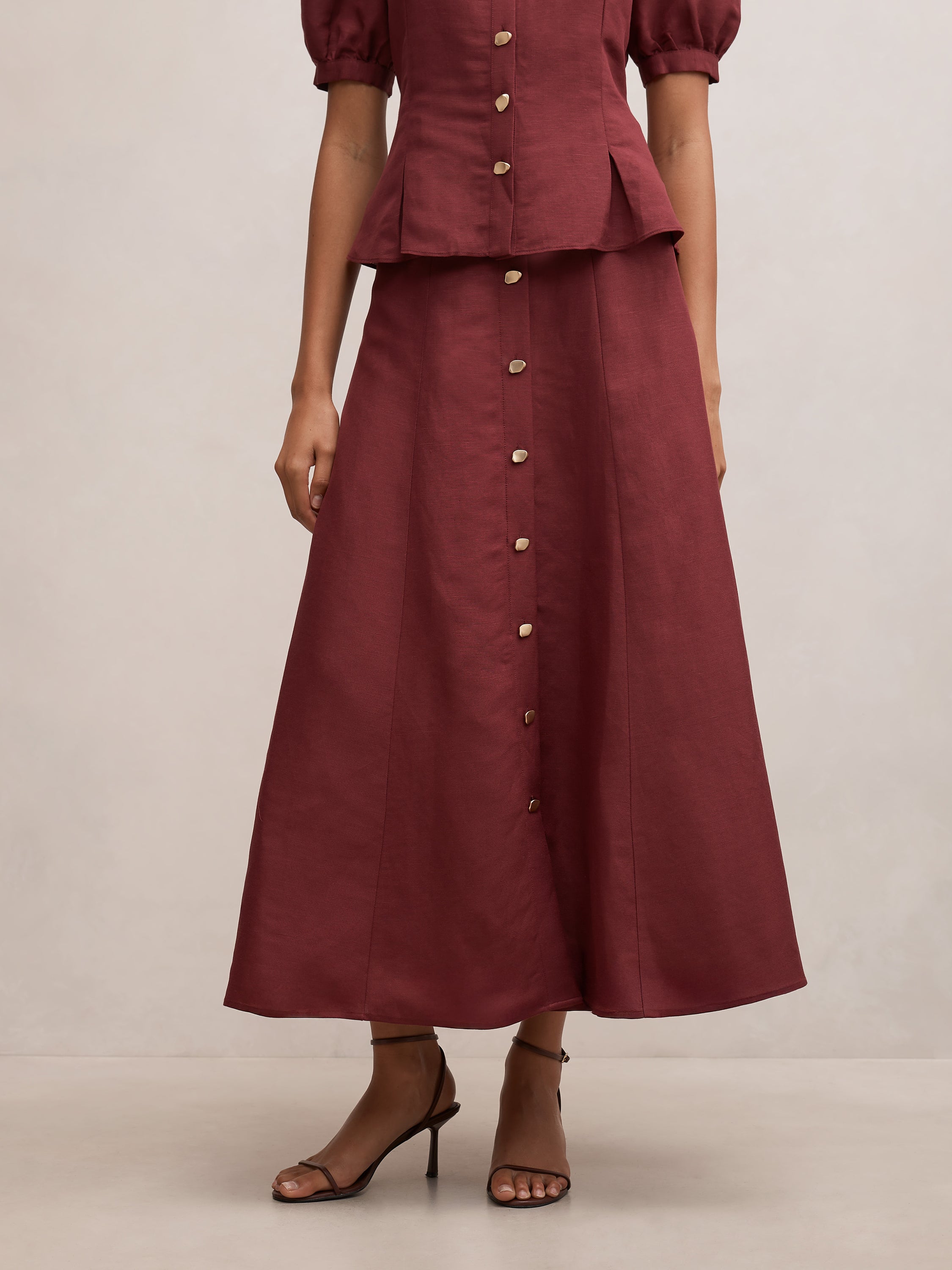 Foster Button Maxi Skirt