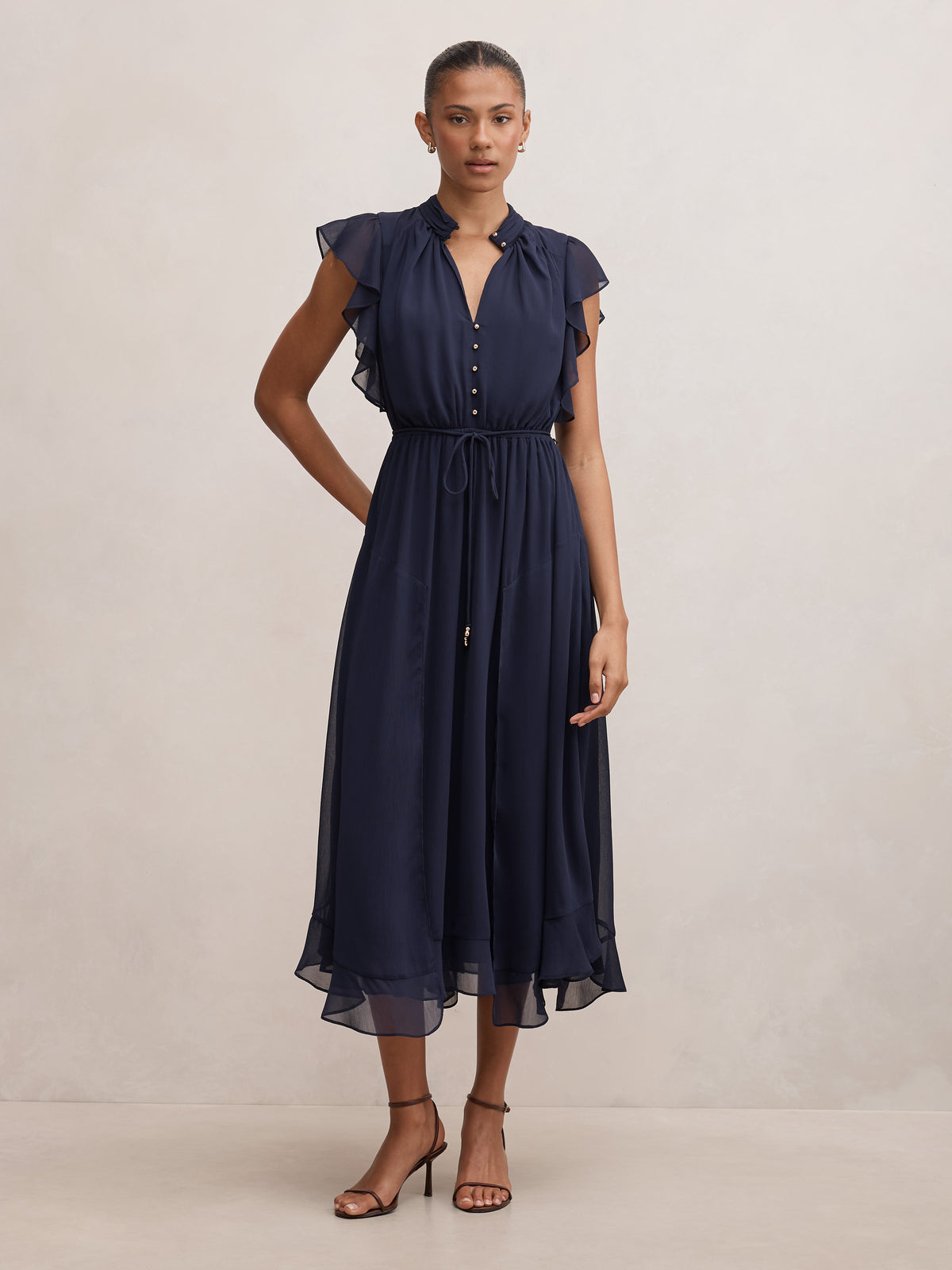 Maxwell Flutter Sleeve Midi