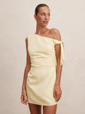 Cinzia Tipped Shoulder Linen Mini Dress