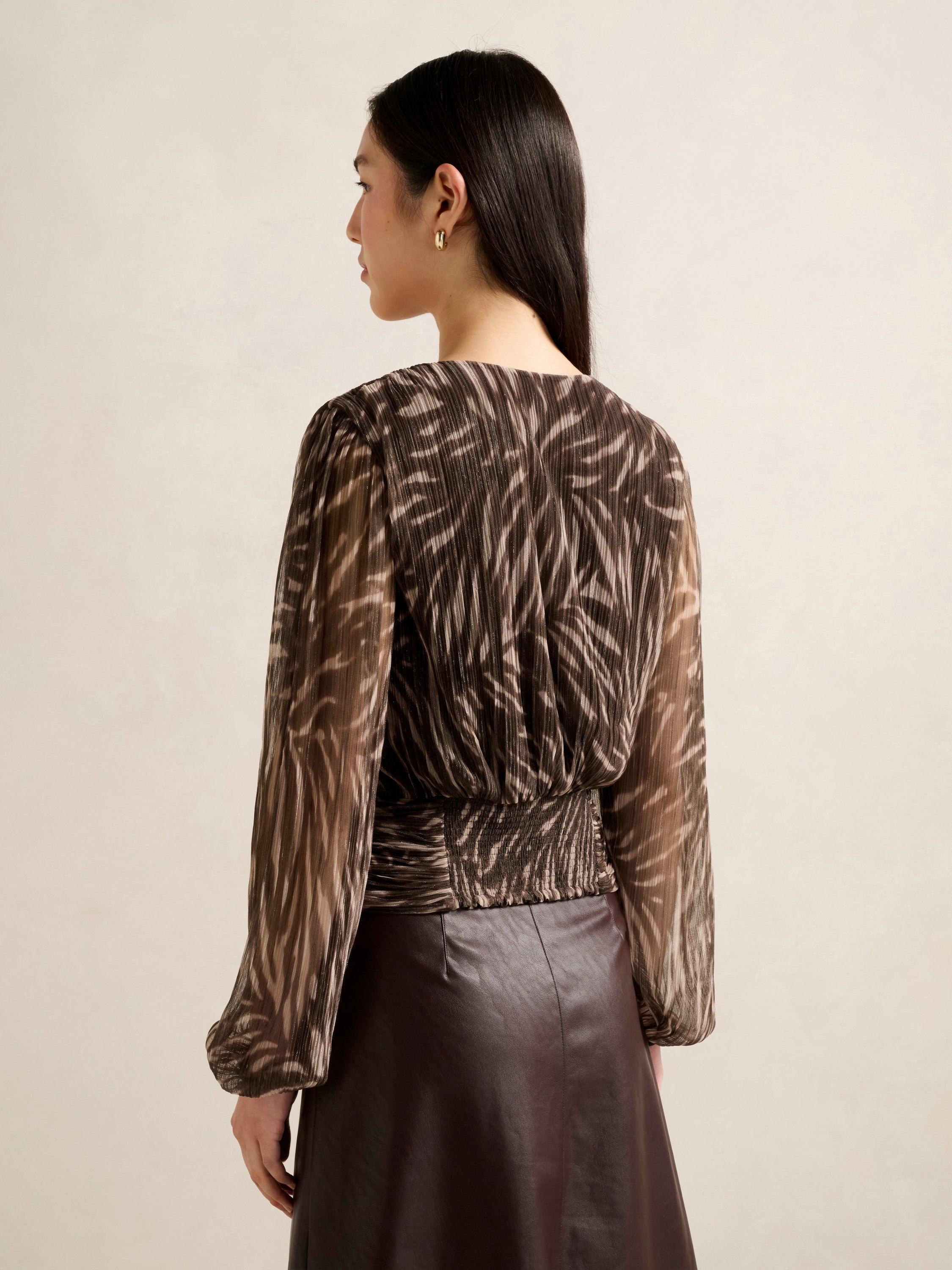 Odette Plisse Wrap Top