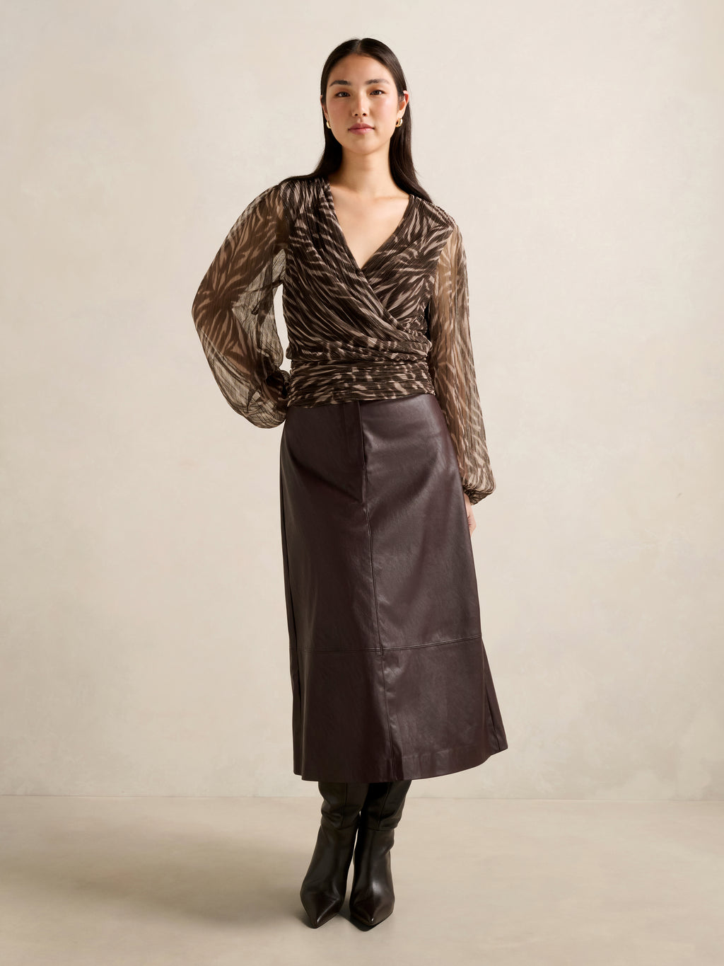 Odette Plisse Wrap Top