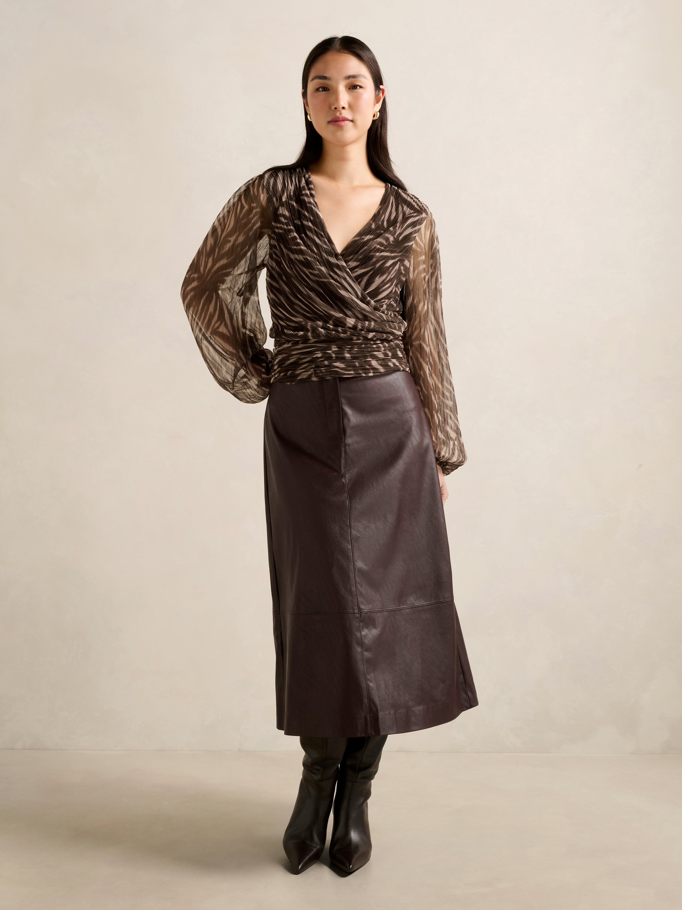 Odette Plisse Wrap Top