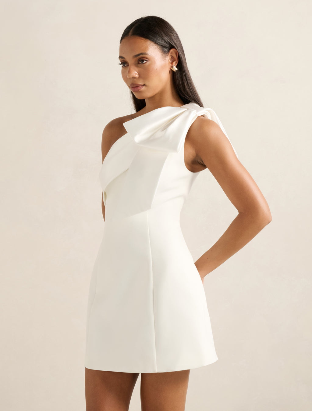 Holly Asym Bow Mini Dress