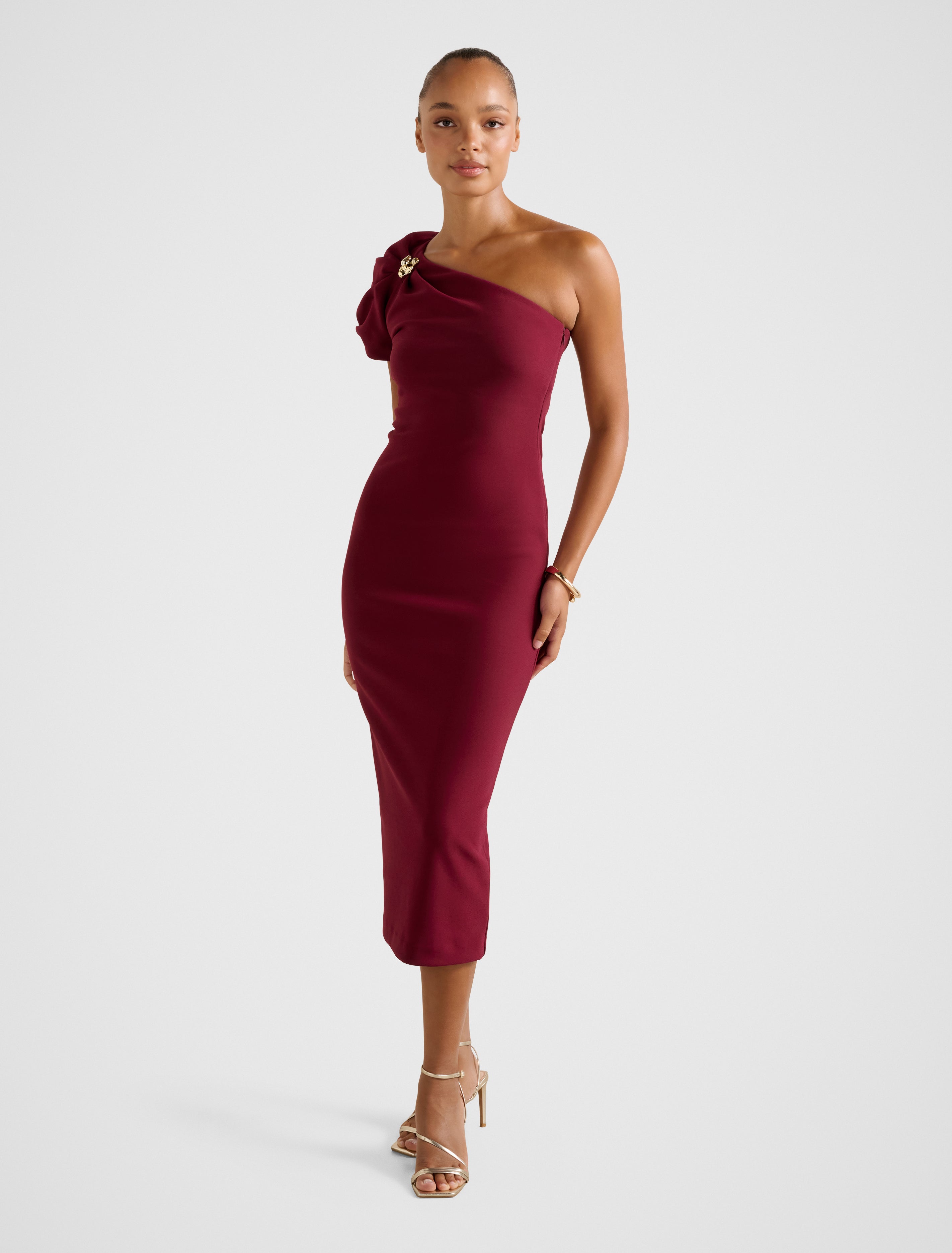 Linda One Shoulder Midi Dress
