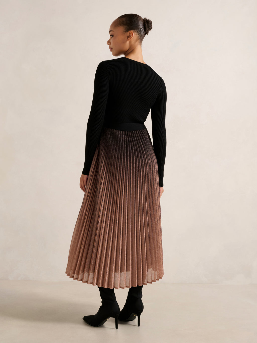 Celina Ombre Metallic Midi Dress