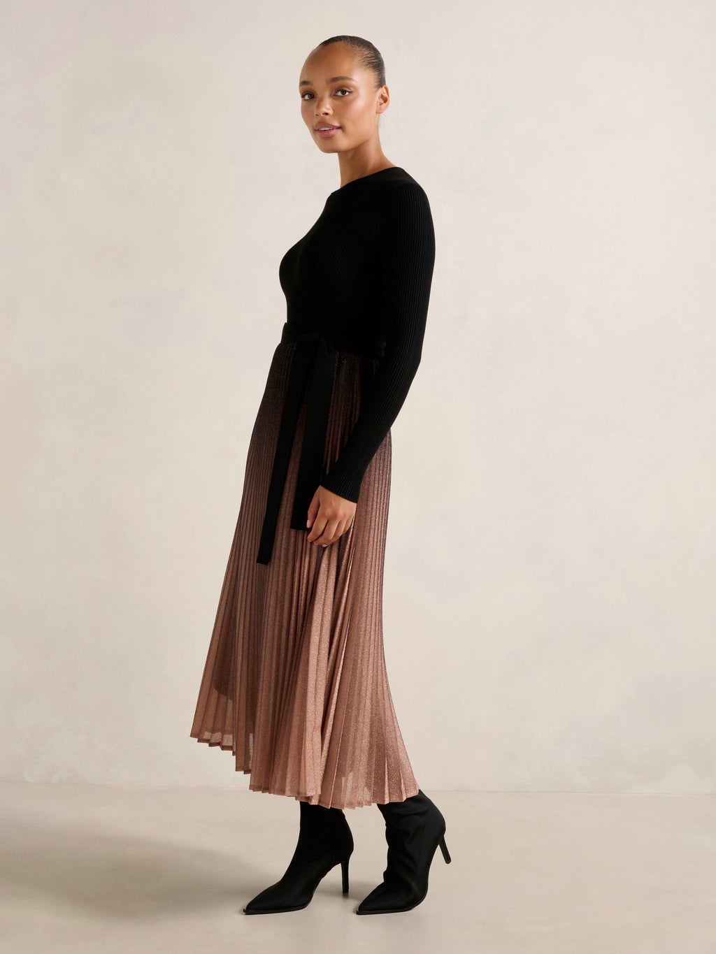 Celina Ombre Metallic Midi Dress