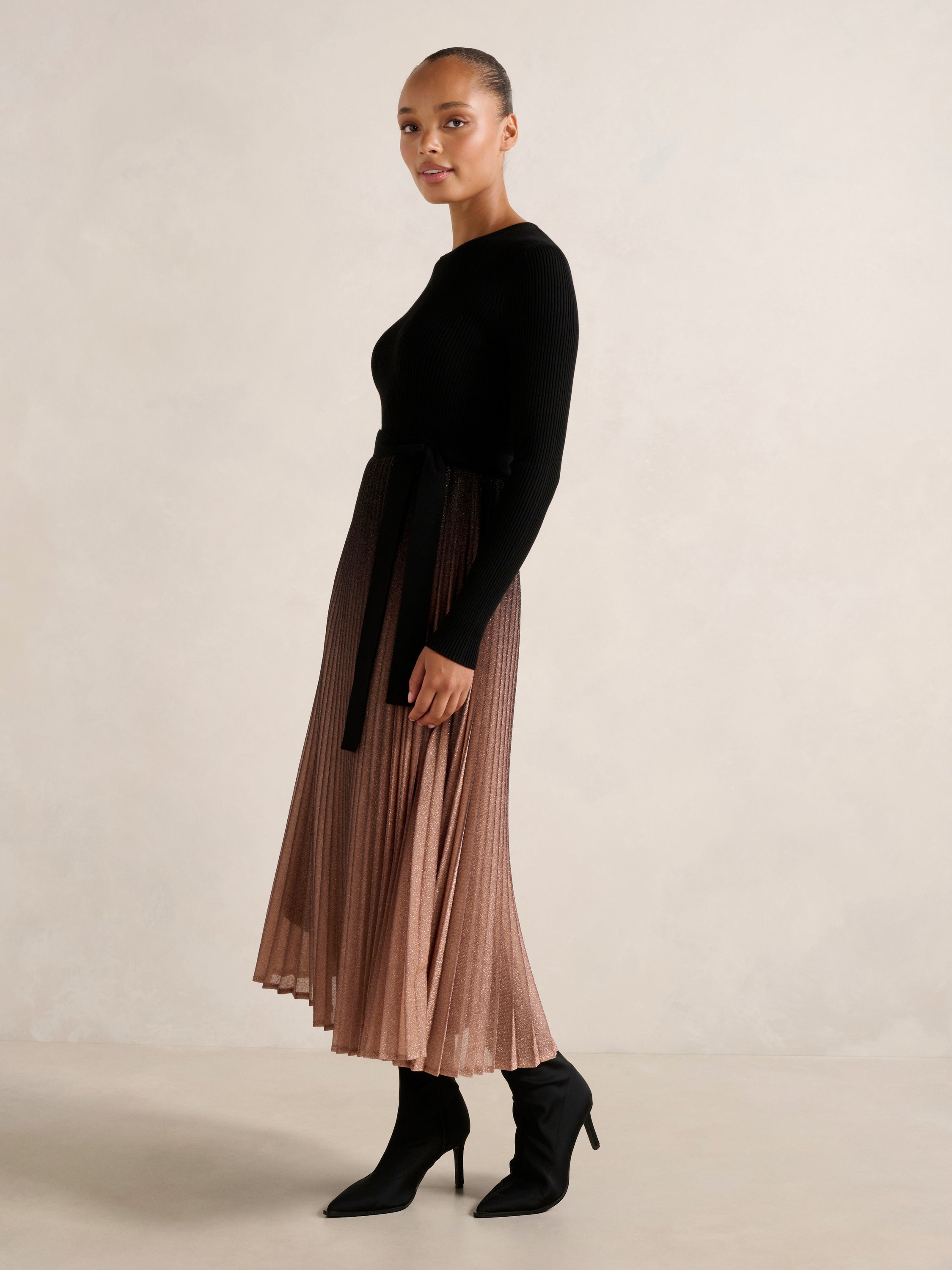 Celina Ombre Metallic Midi Dress