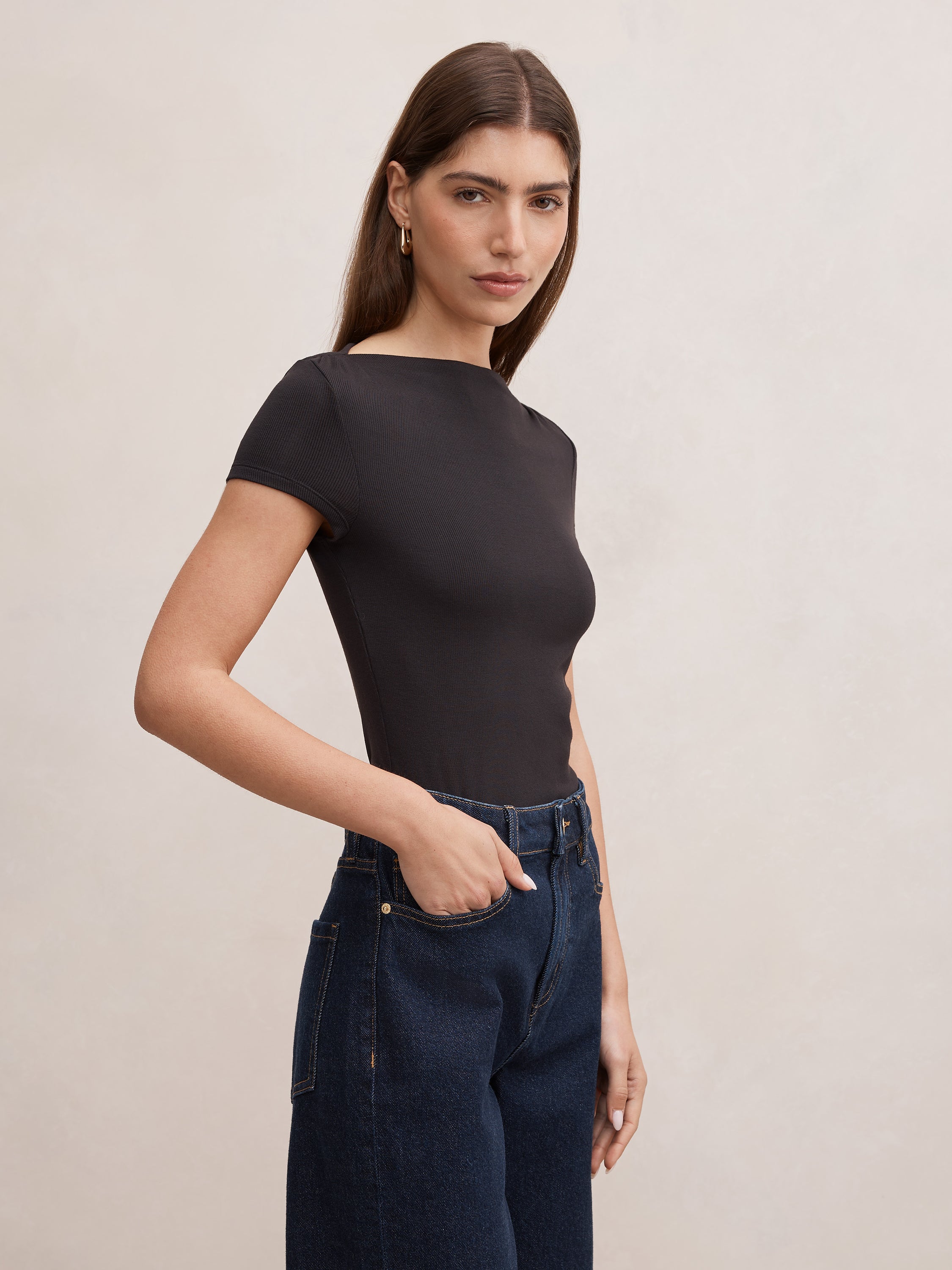 Andie Boat Neck Baby Tee