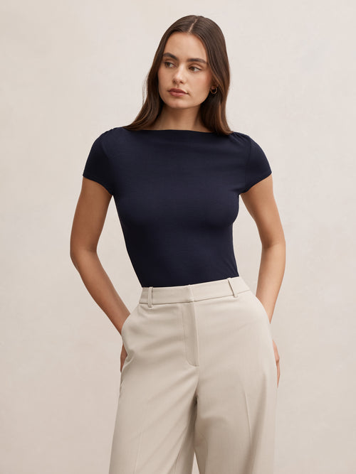 Andie Boat Neck Baby Tee