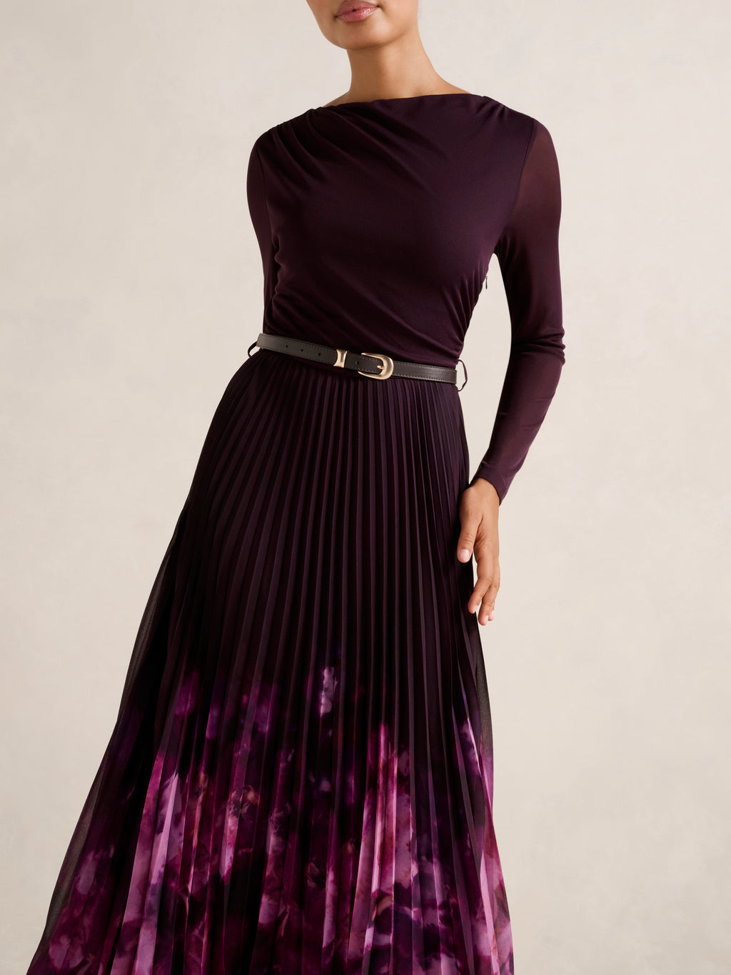 Adelina 2 in 1 Pleat Midi Dress
