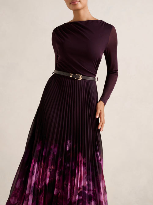 Adelina 2 in 1 Pleat Midi Dress