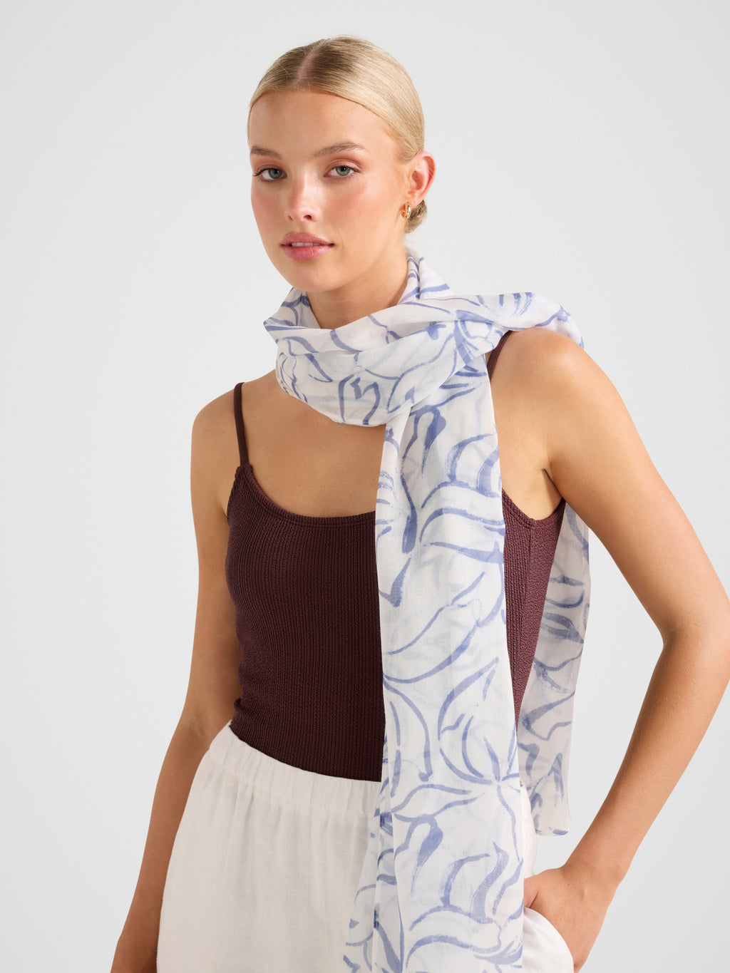 Eden Floral Print Lightweight Scarf