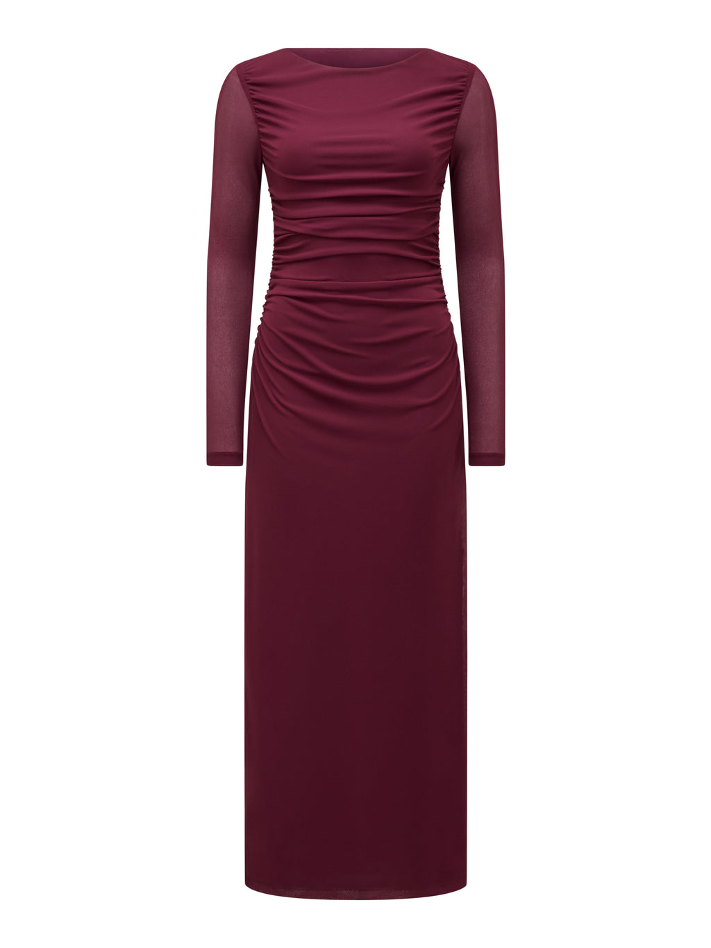 Brittany Gathered Mesh Midi Dress