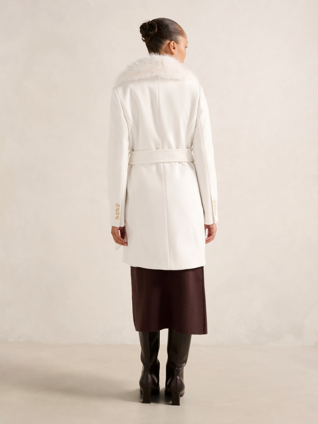 Rocky Fur Collar Wrap Coat