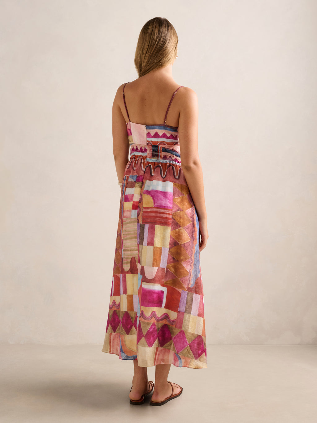 Gina Gathered Waist Midi Dress
