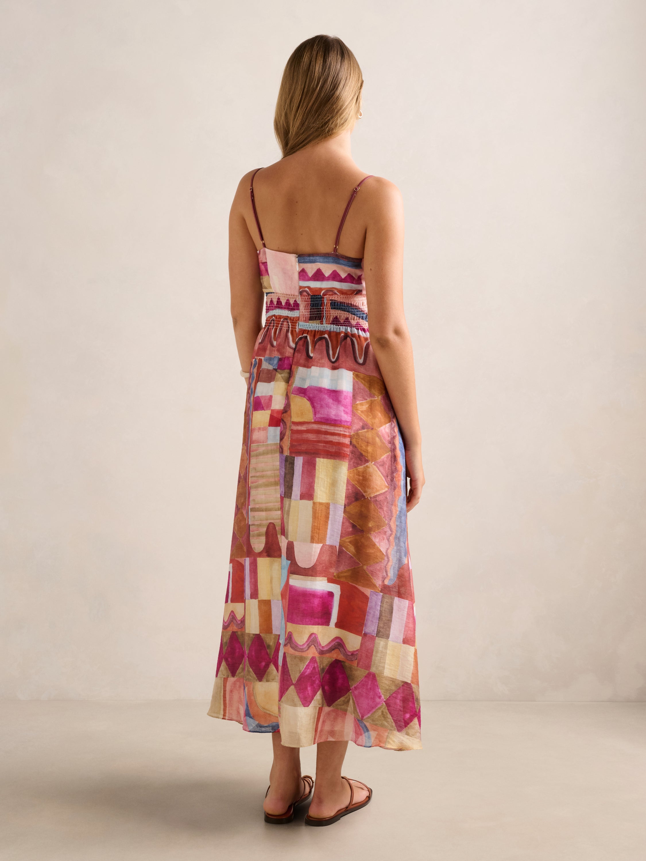 Gina Gathered Waist Midi Dress