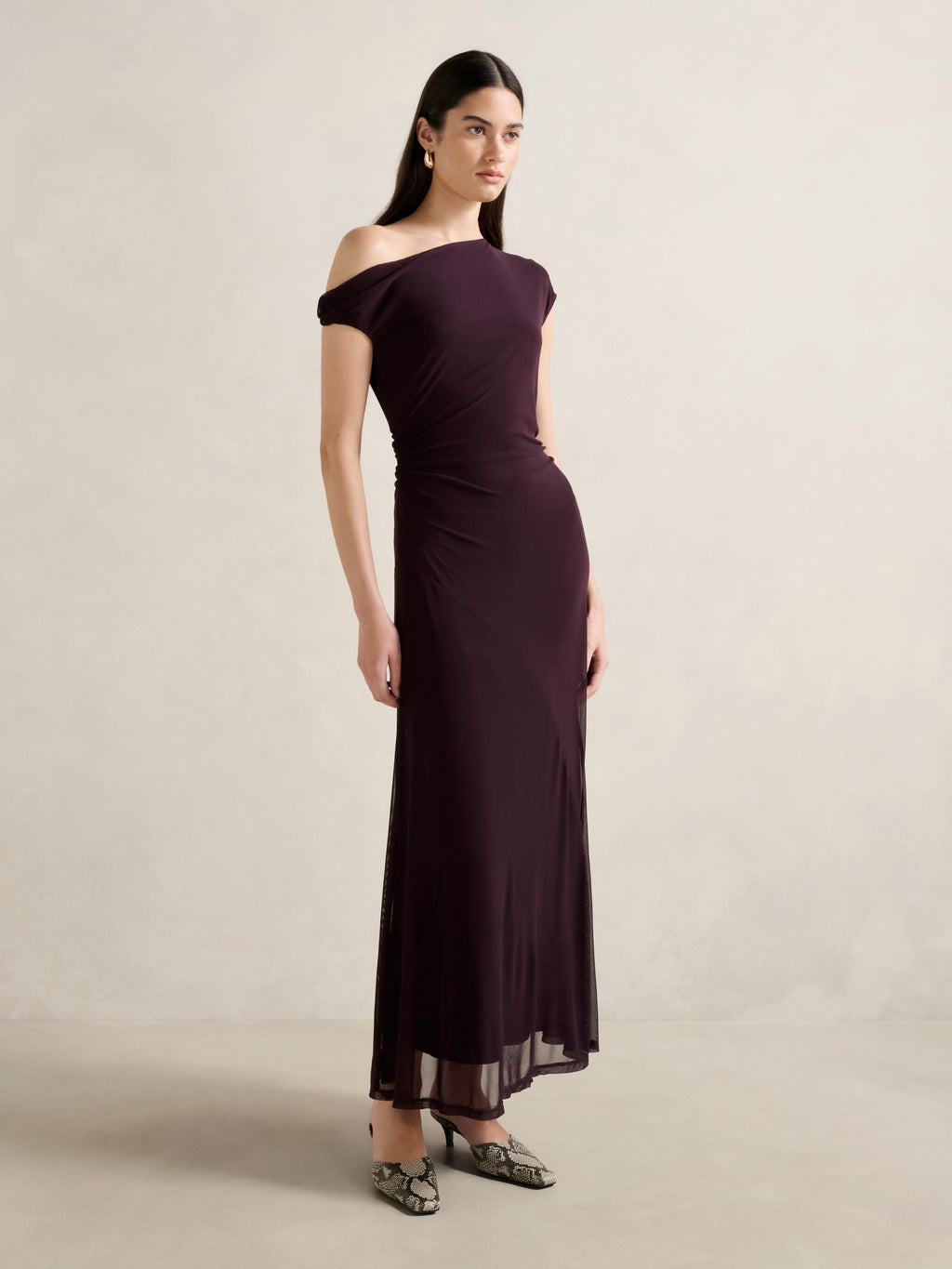Violet Asym Jersey Midi Dress
