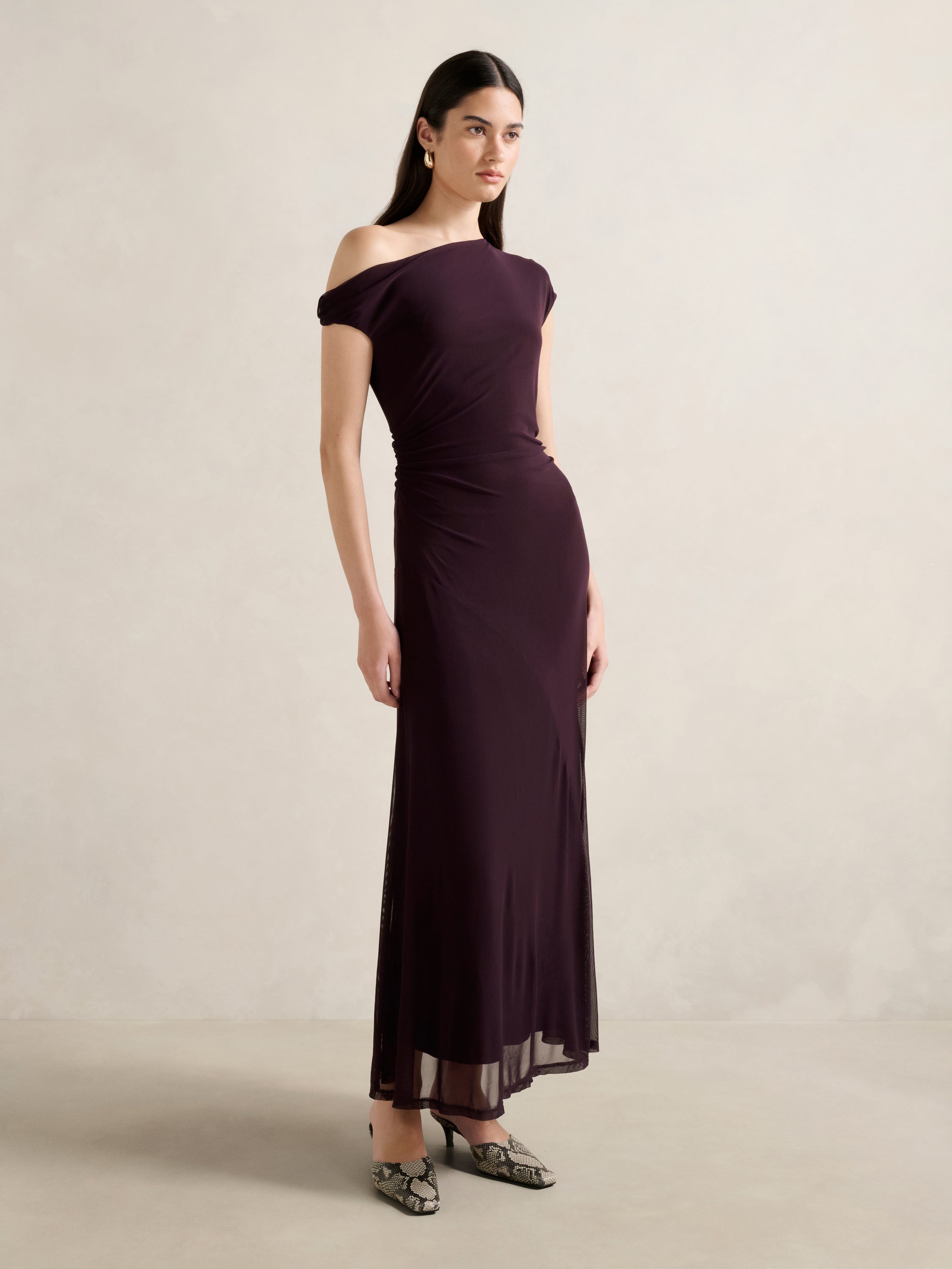 Violet Asym Jersey Midi Dress