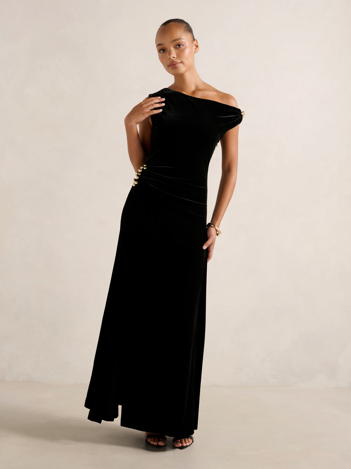 Winslet Off Shoulder Velvet Gown