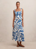 Darcy Printed Seamed Midi Skirt