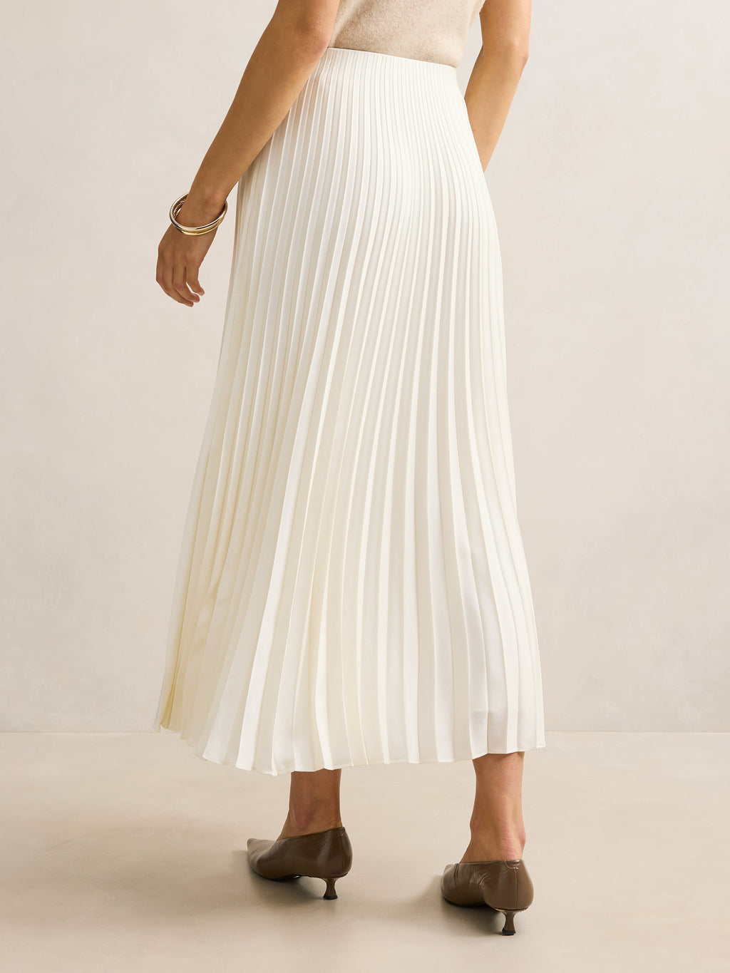 Yasmin Satin Pleated Skirt