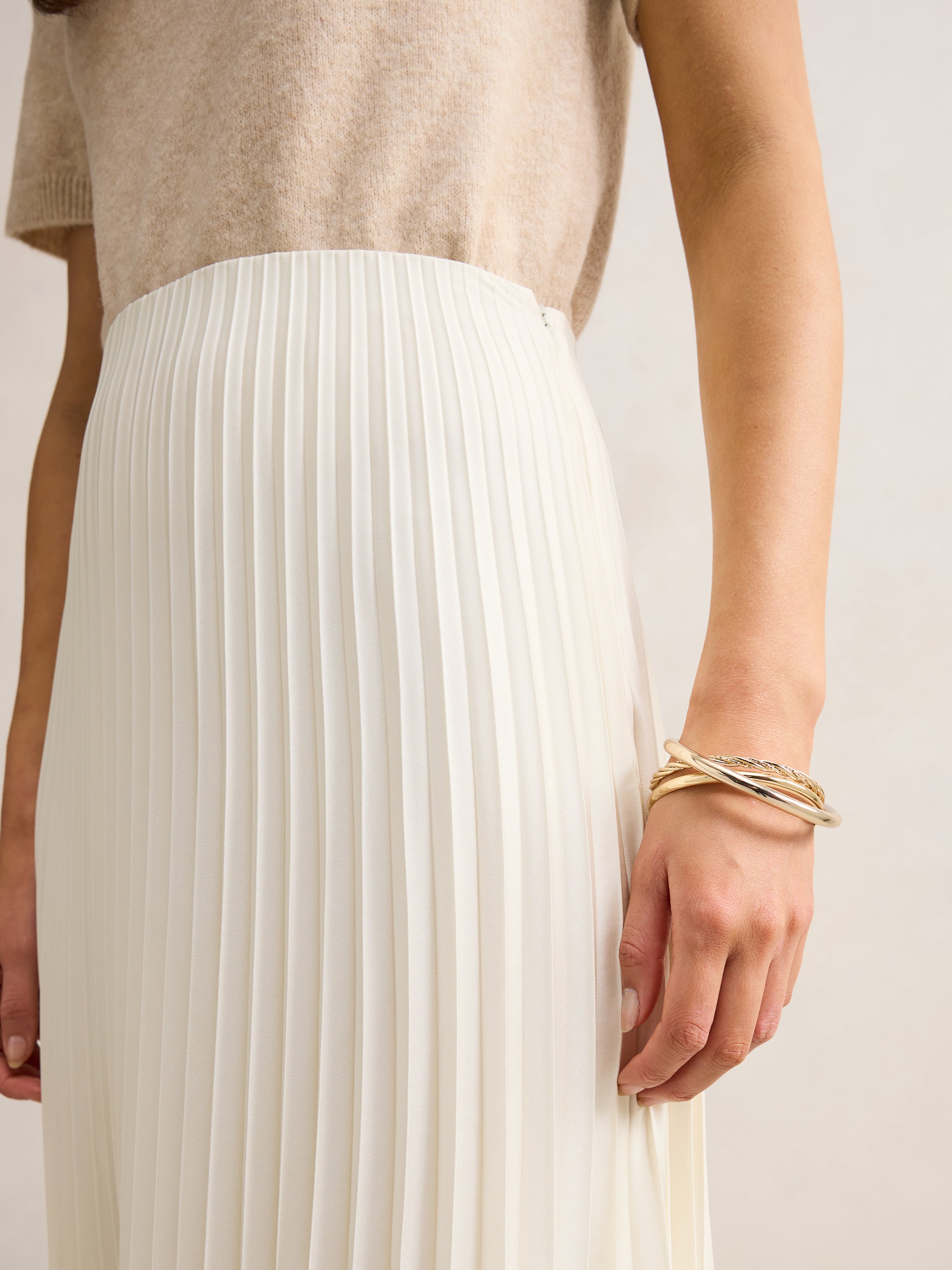 Yasmin Satin Pleated Skirt