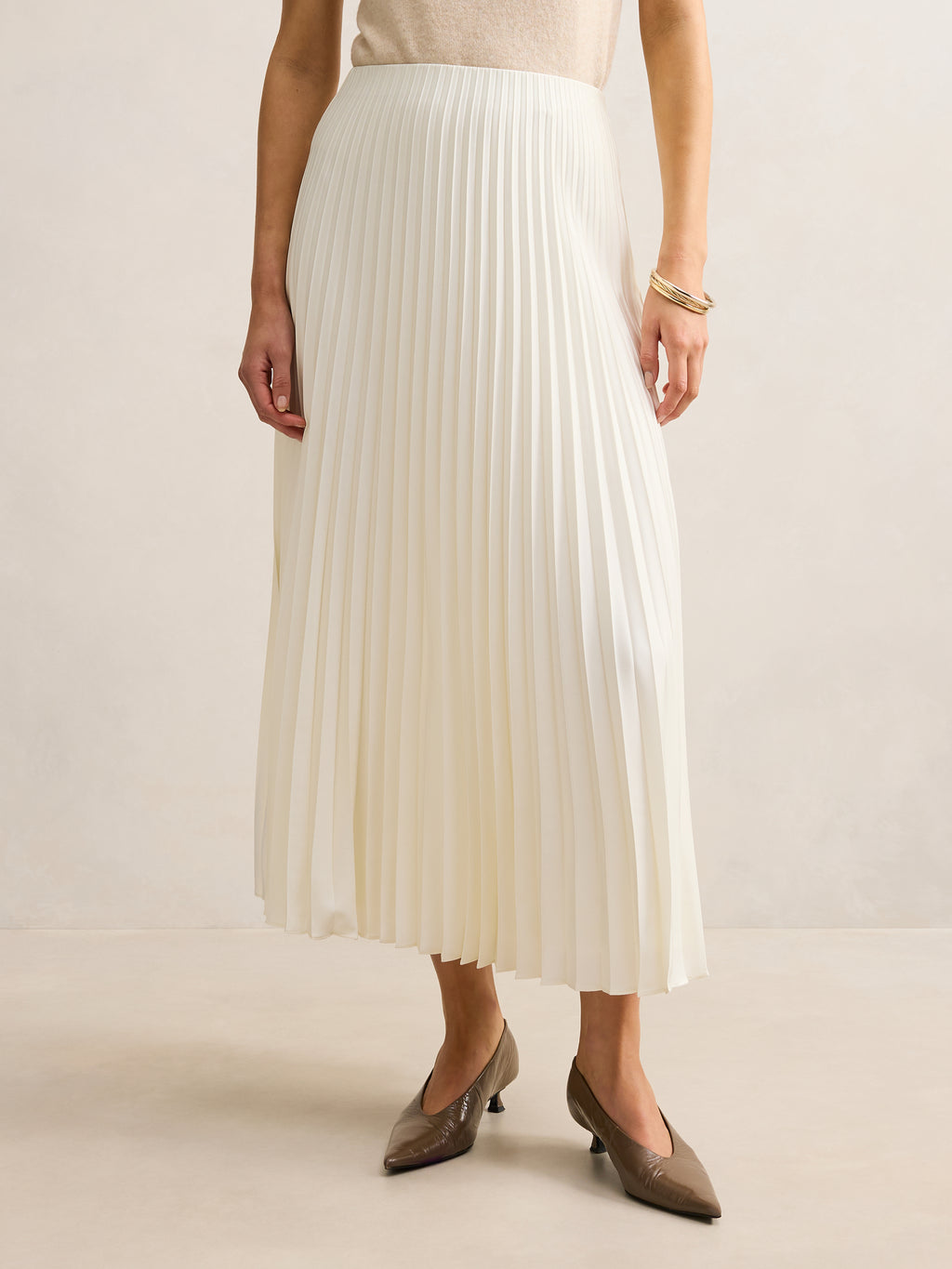 Yasmin Satin Pleated Skirt