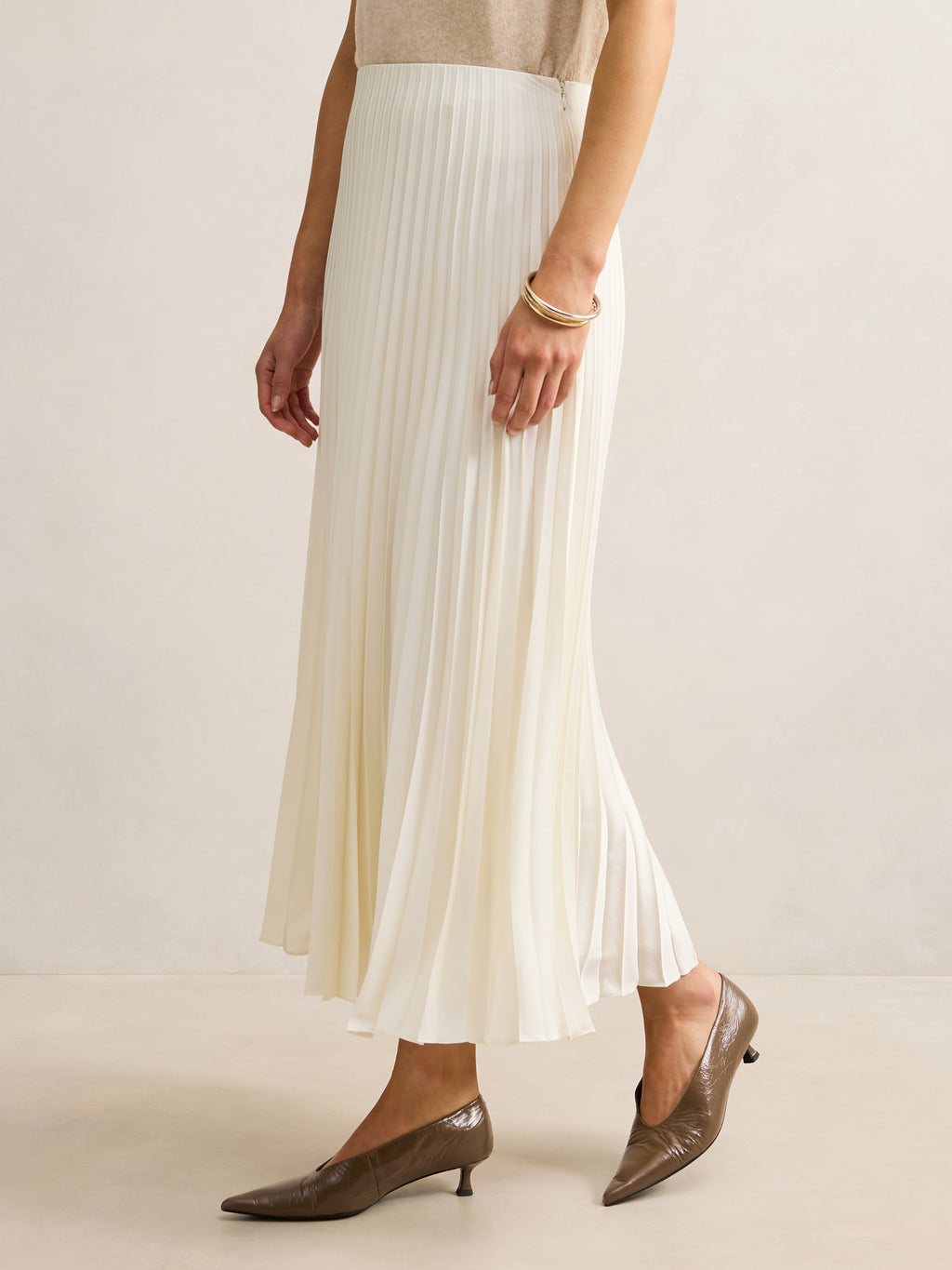 Yasmin Satin Pleated Skirt