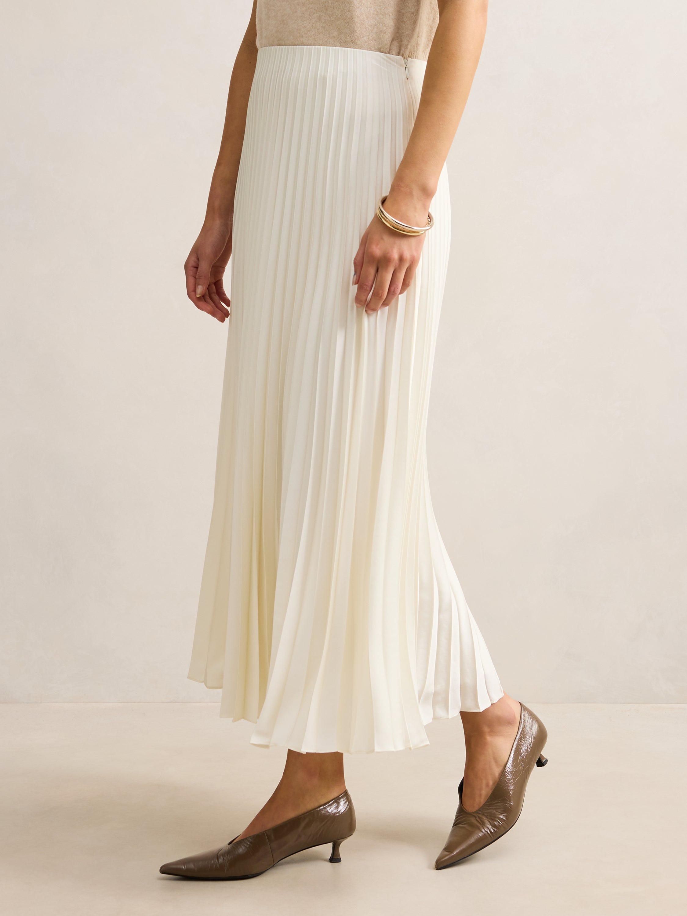 Yasmin Satin Pleated Skirt